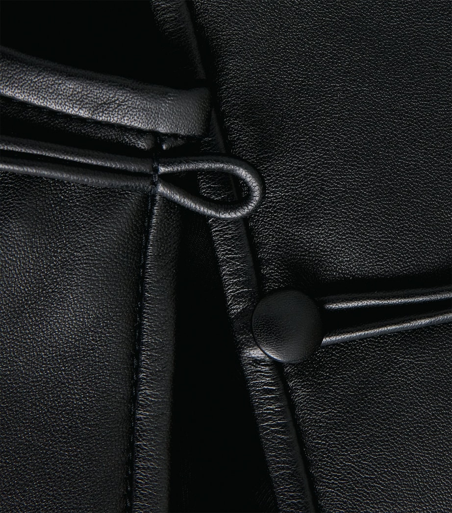 St. Agni Womens Cocoon Leather Jacket Black Image 6