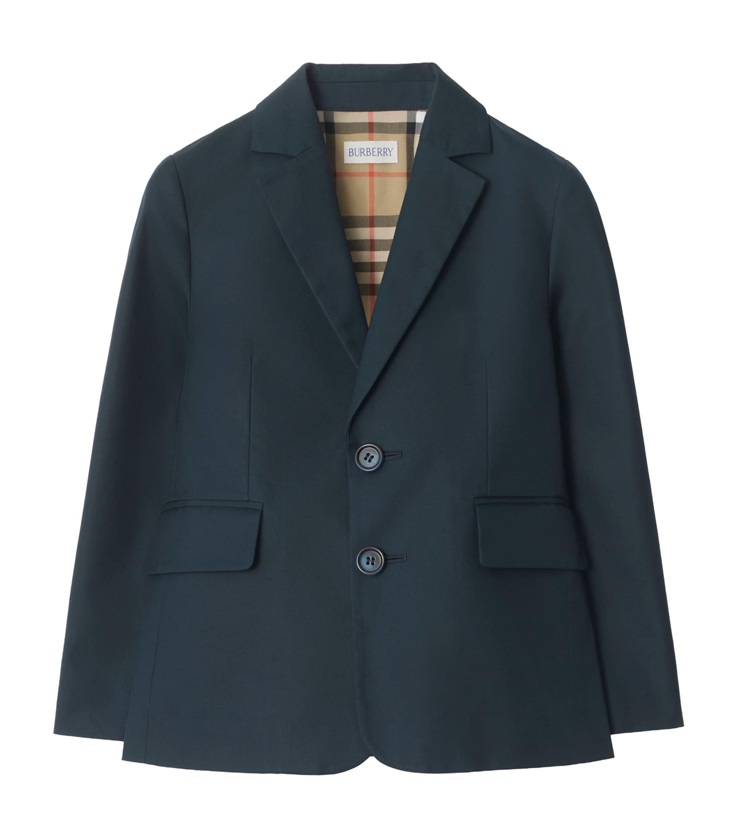 Cotton Check-Lined Blazer (3-12 Years) NAVY BLACK Image 1