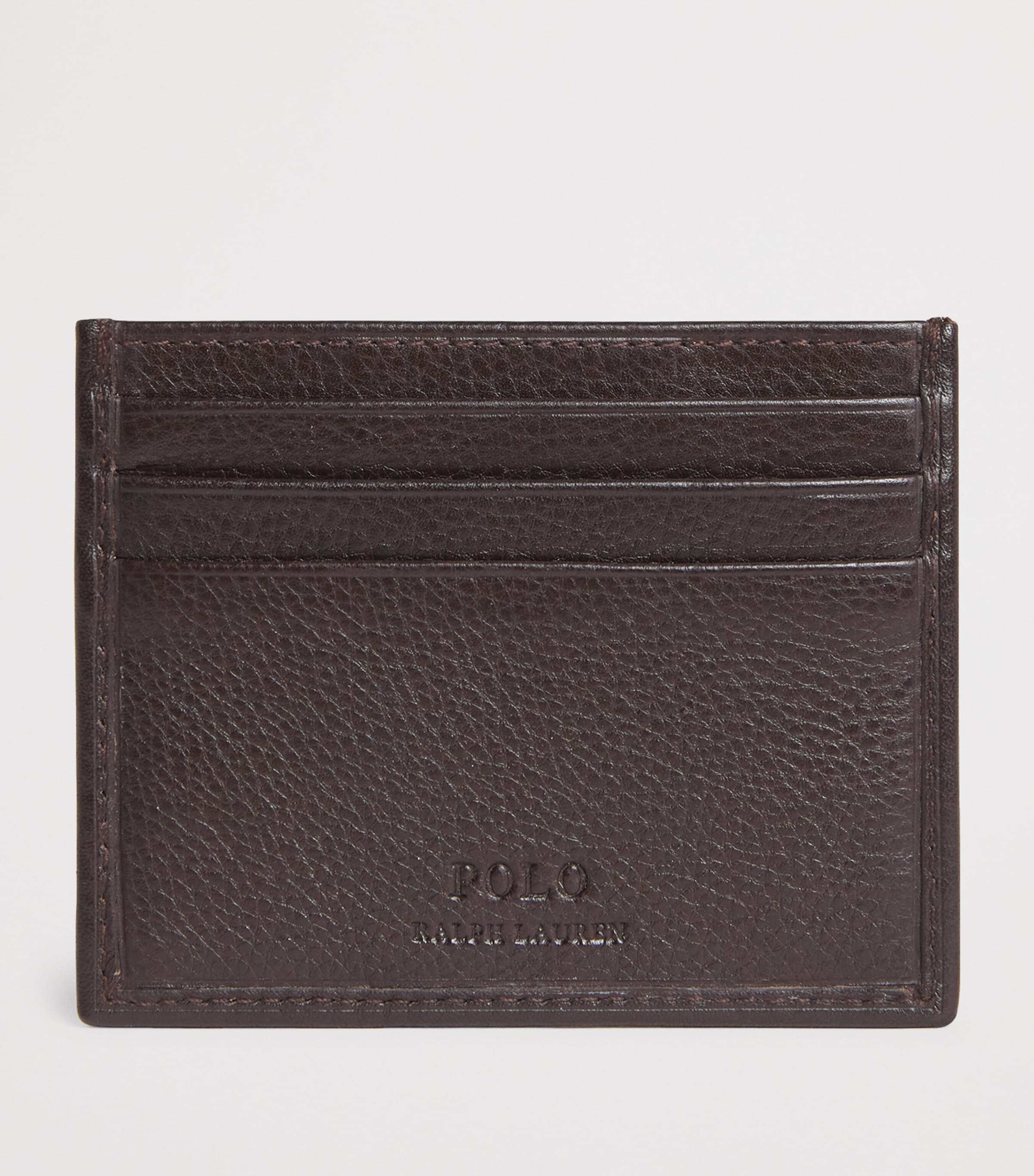 Polo Ralph Lauren Leather Logo Card Holder Brown Image 3