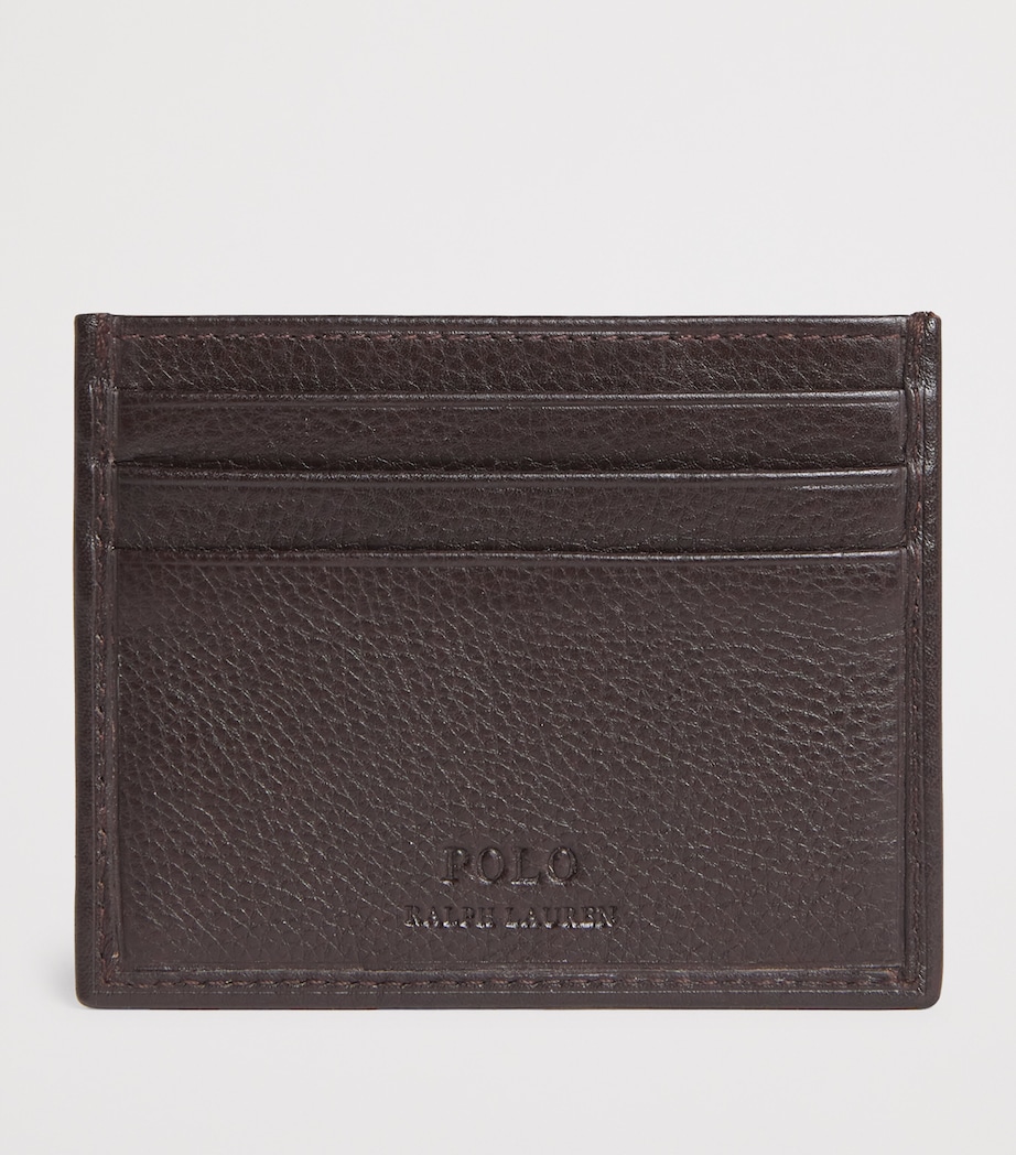 Leather Logo Card Holder BROWN Image 2