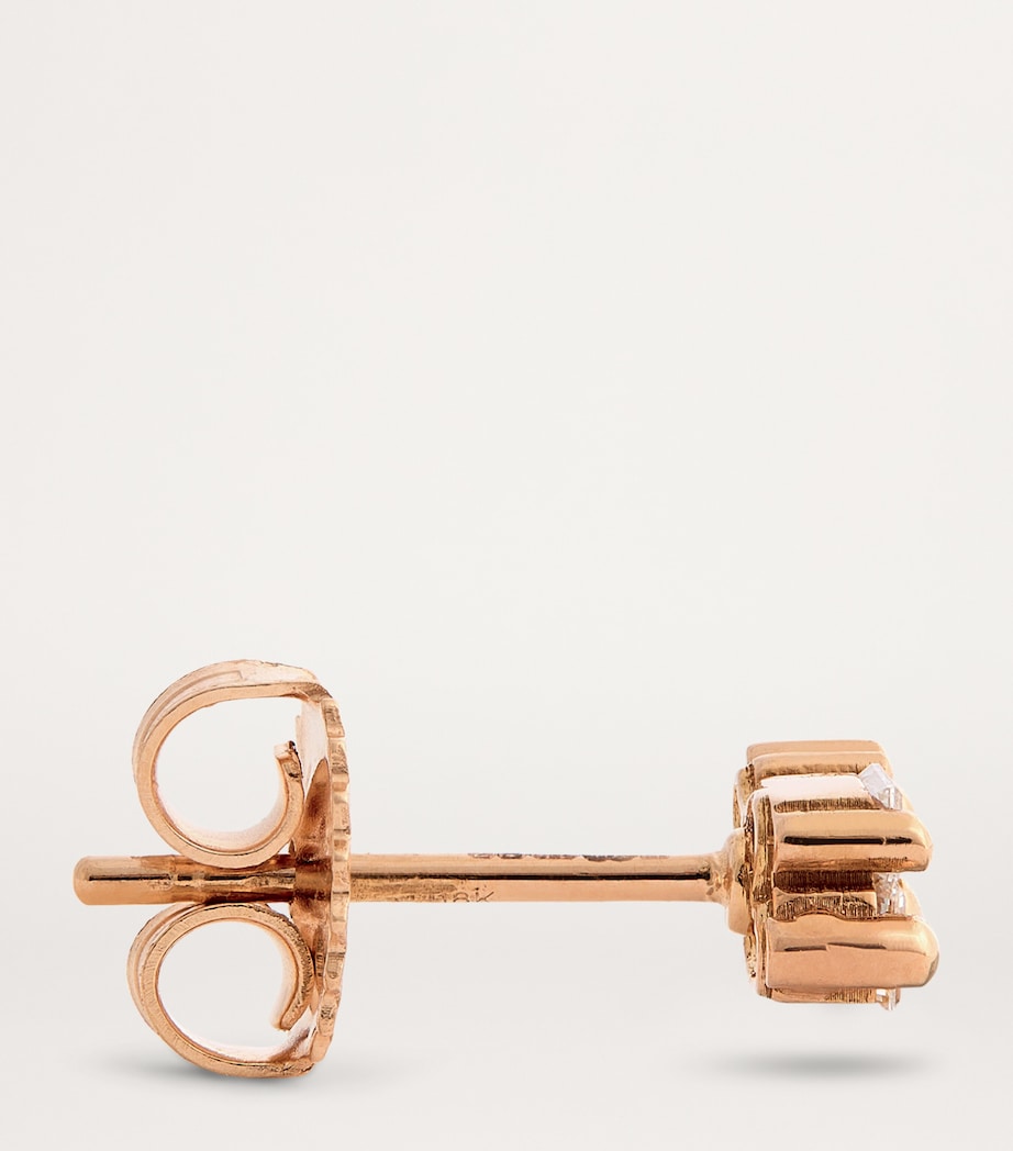Mini Rose Gold and Diamond Bold Burst Earrings 18K RG/WD Image 6
