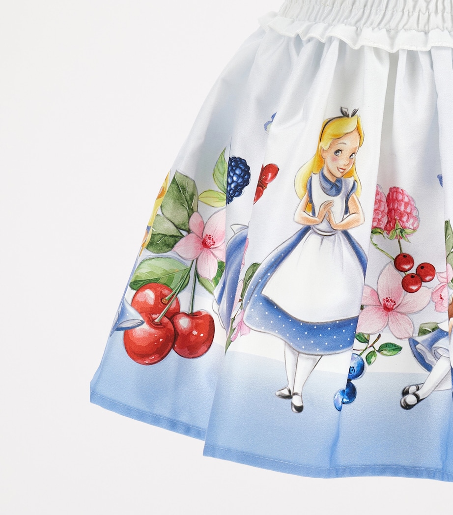 x Disney Cotton Alice in Wonderland Print Skirt (2-12 Years) BIANCO / CELESTE Image 3