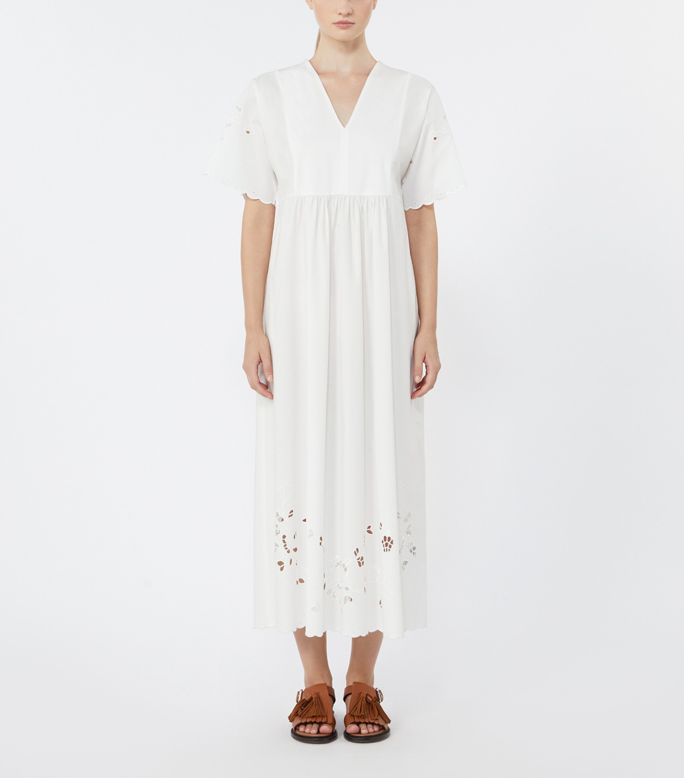 Weekend Max Mara Womens Cotton Jersey Midi Dress White Image 3