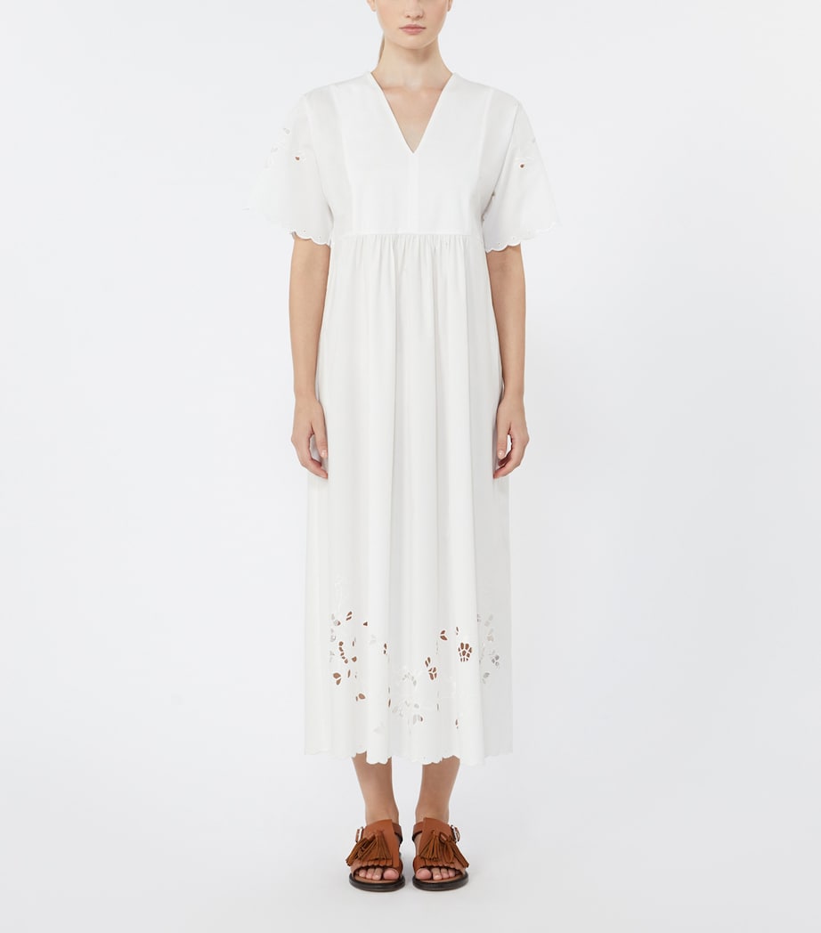 Weekend Max Mara Womens Cotton Jersey Midi Dress White Image 3