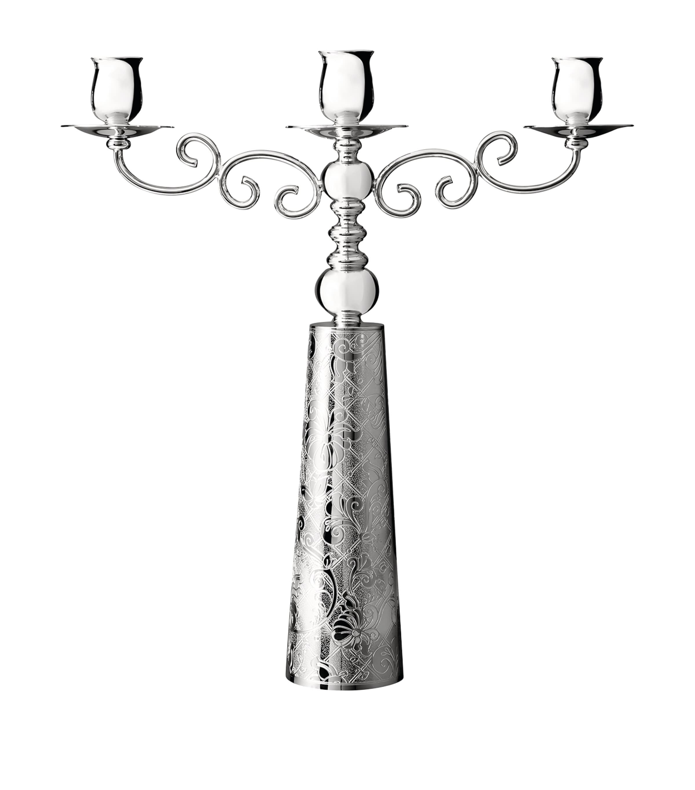 Christofle Jardin D'eden Three-light Candelabra In Gray