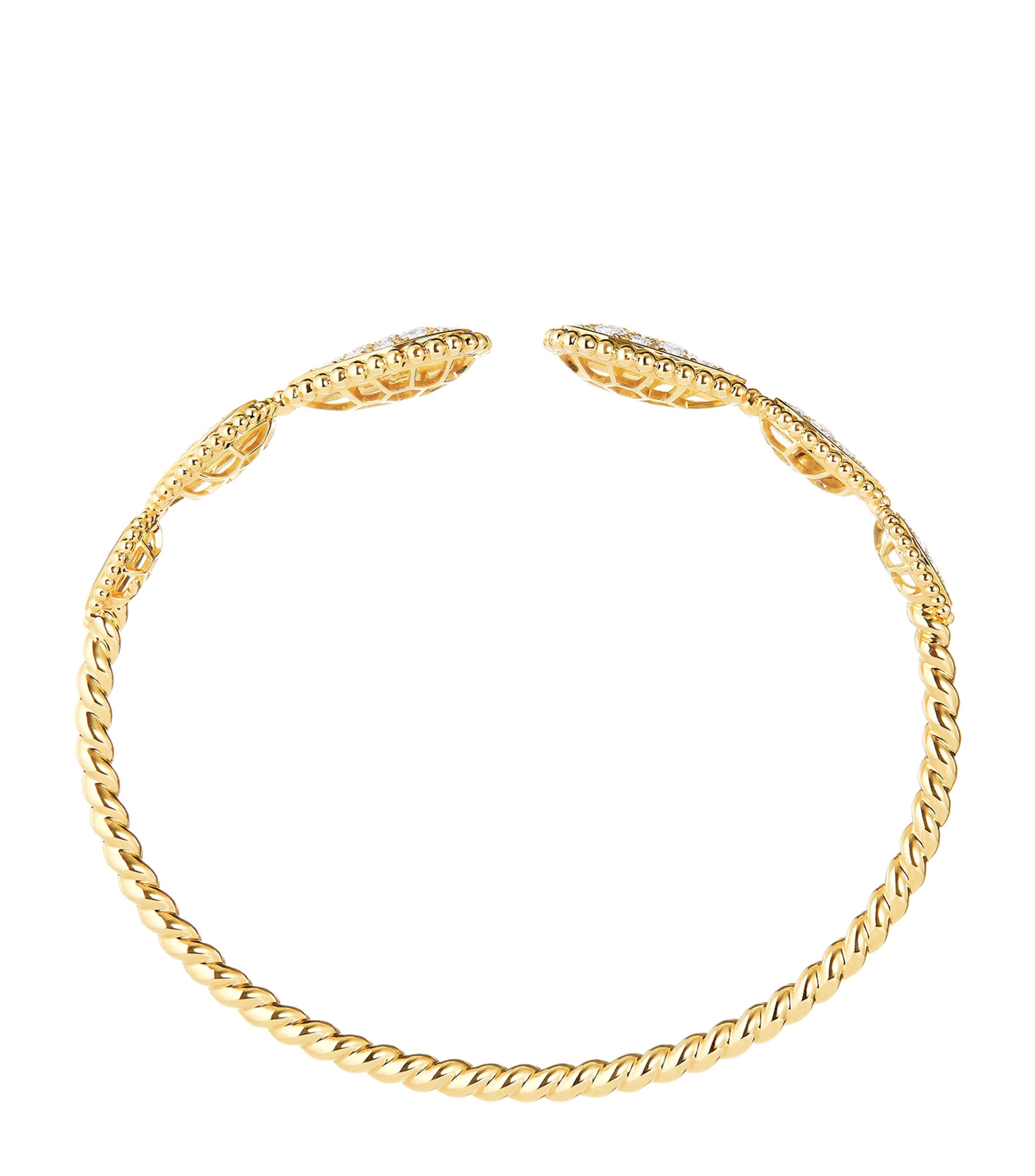 Small Yellow Gold and Diamond Serpent Bohème Bracelet GOLD Image 2
