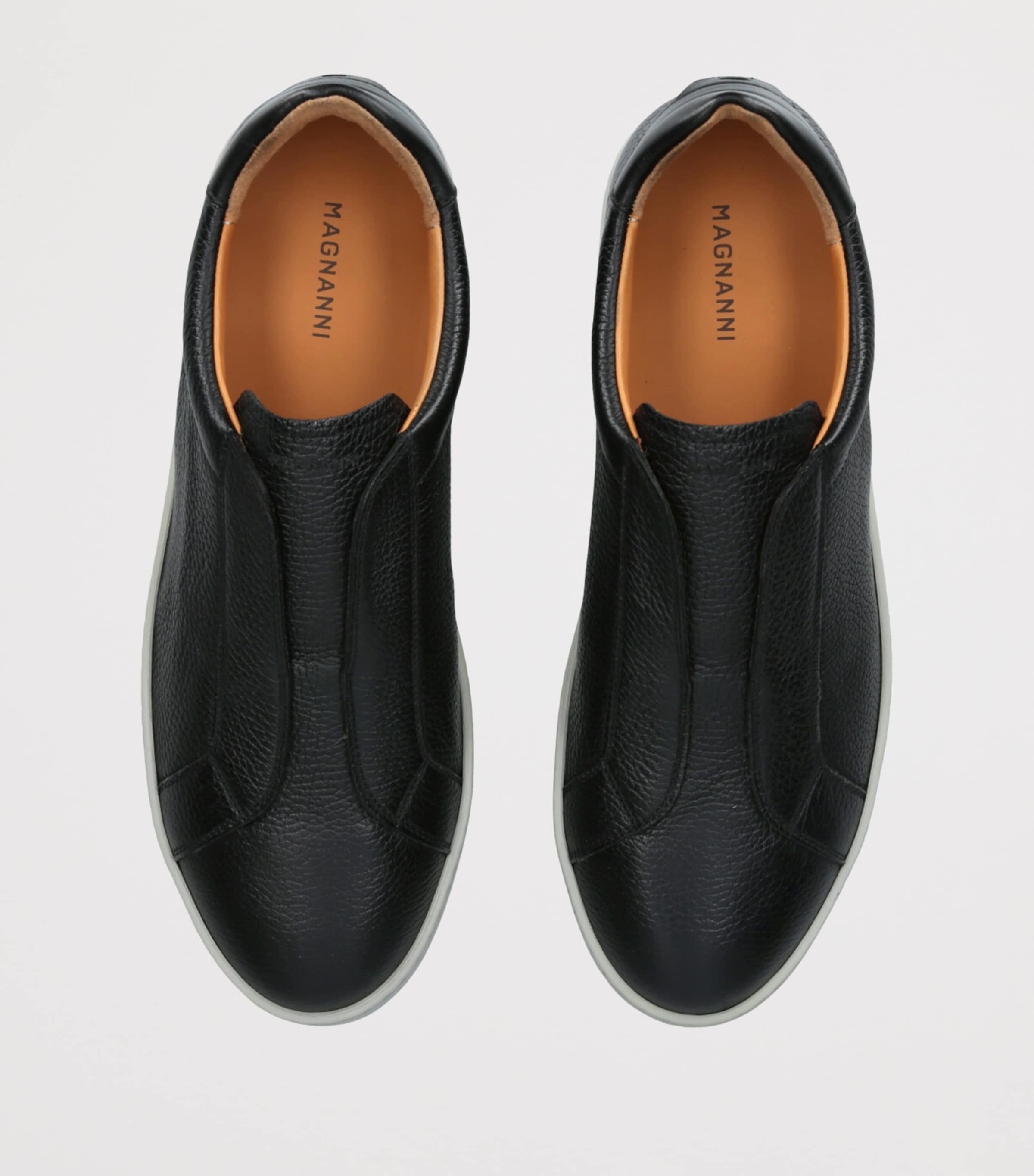 Leather Slip-On Sneakers BLACK Image 4