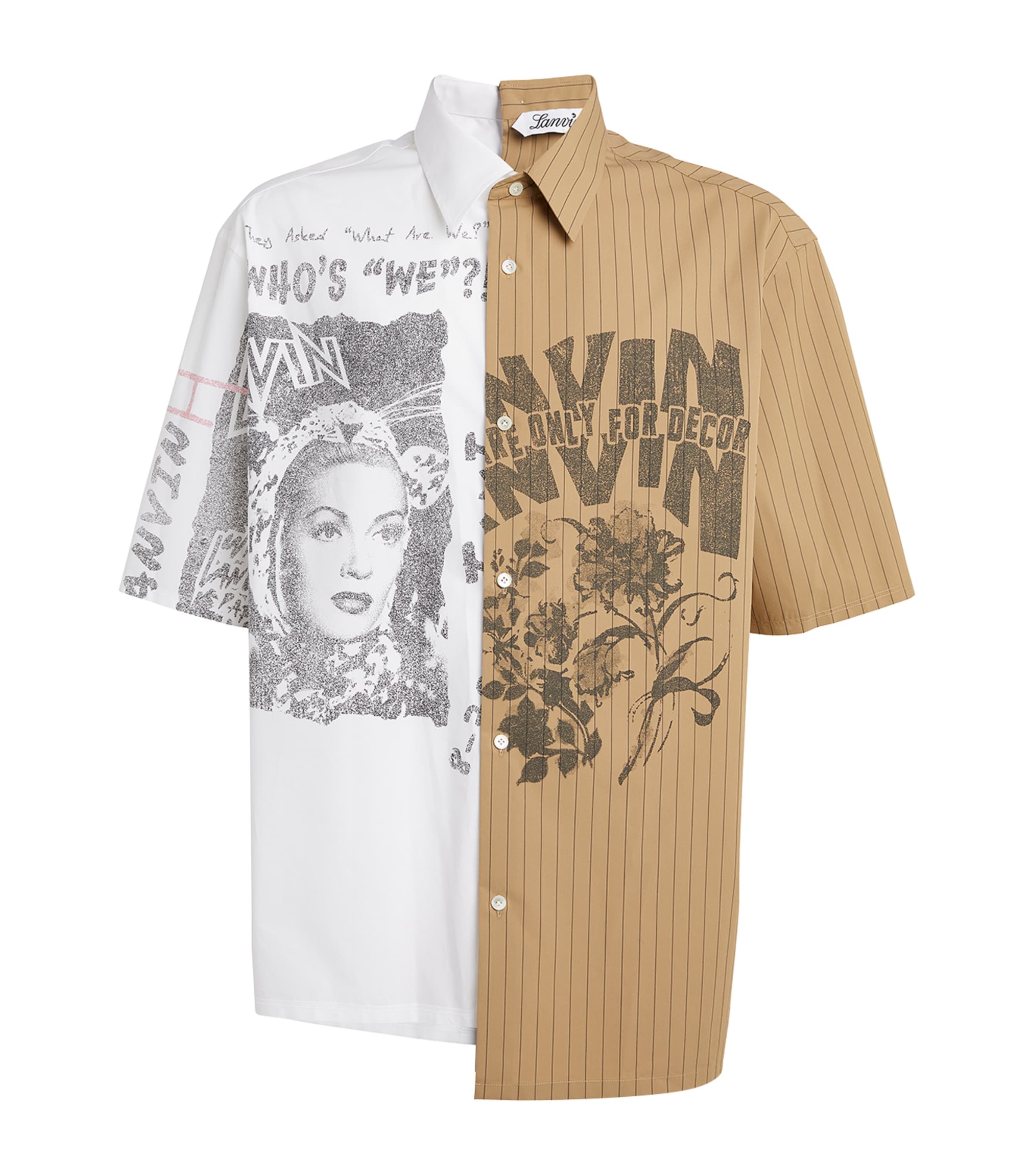 Shop Lanvin X Future Graphic Print Asymmetric Shirt In White