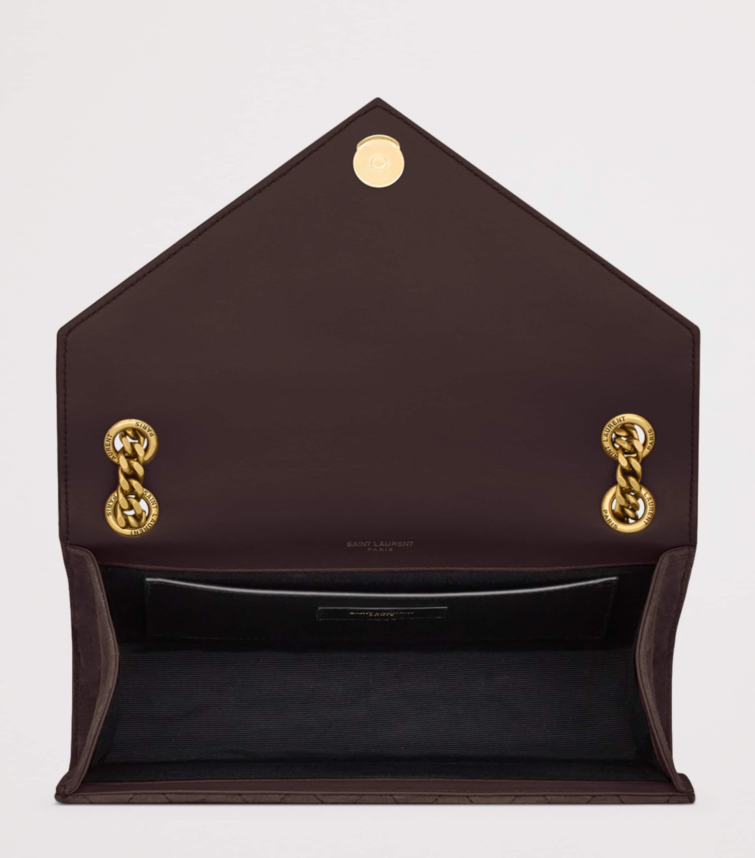 Saint Laurent Medium Suede Envelope Matelassé Shoulder Bag Image 4