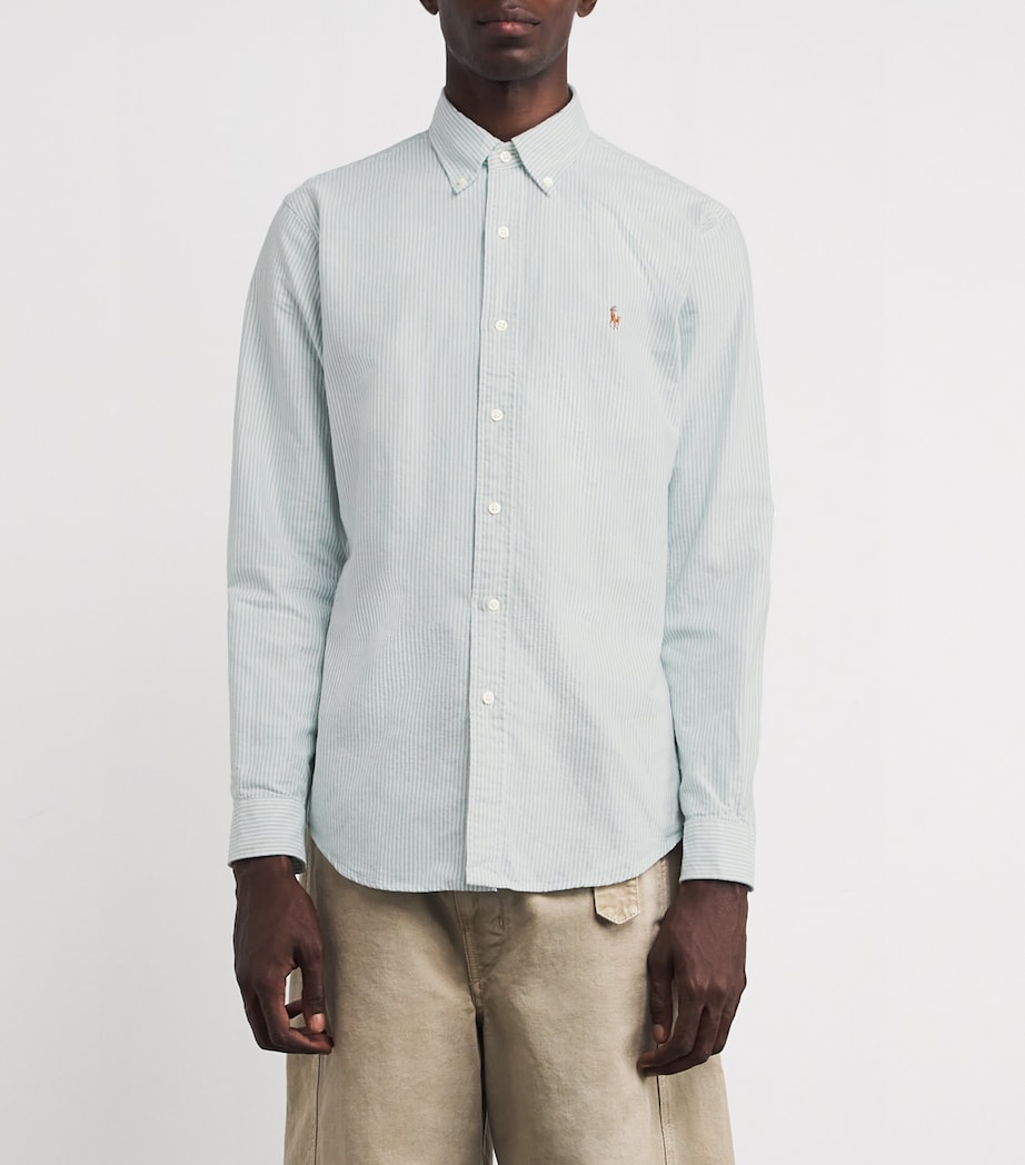 Cotton Oxford Shirt GREEN Image 3