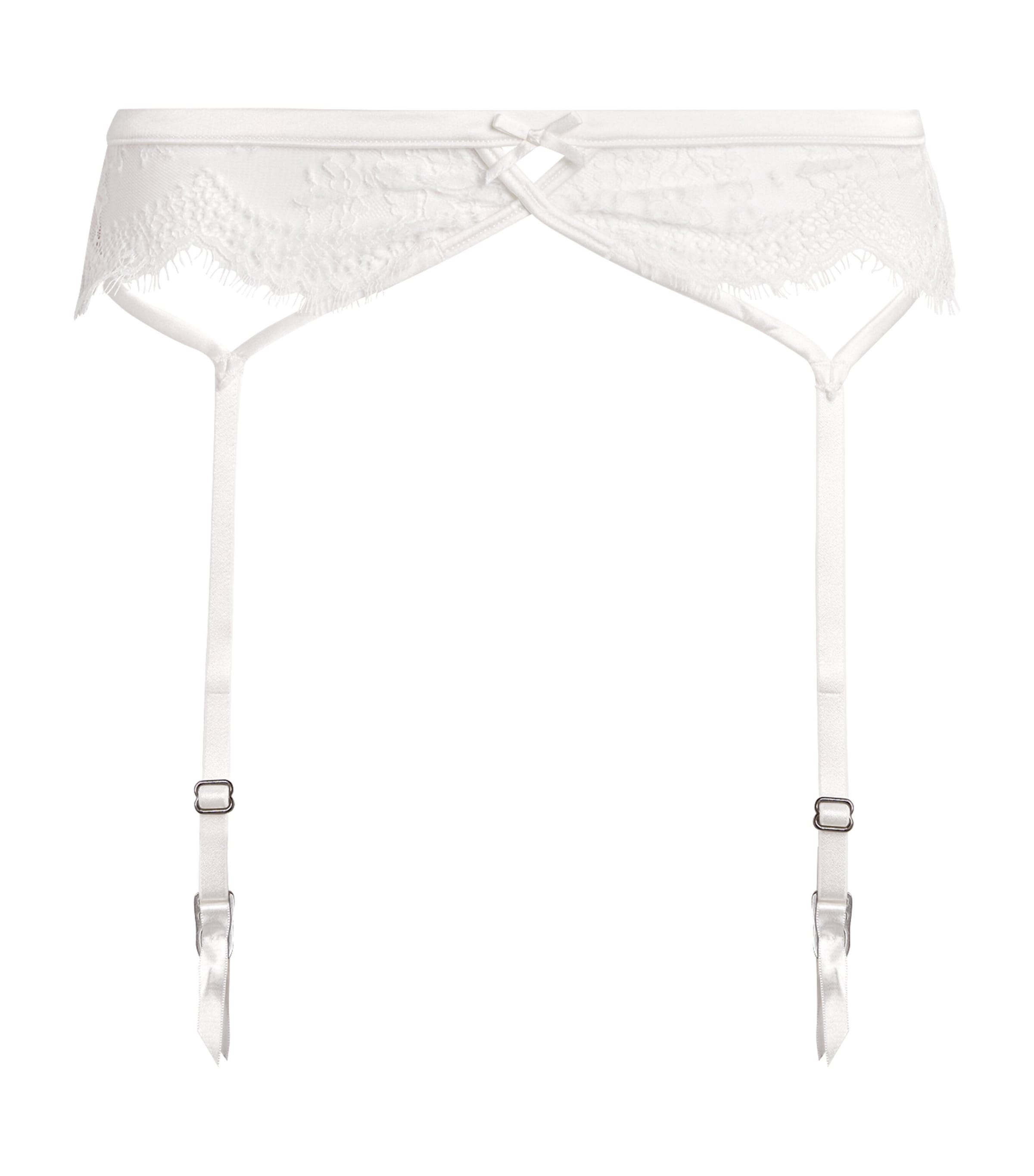 Fleur Du Mal Womens Lace Frankie Suspender Belt Ivory Image 1