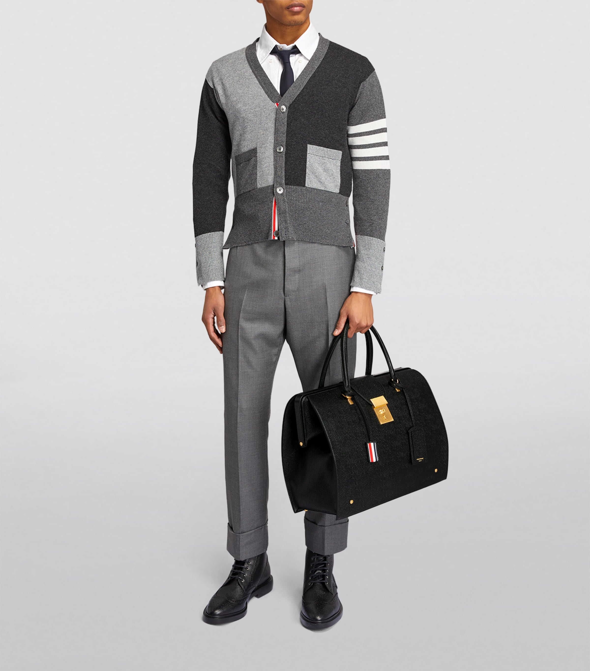 BLACK FLEECE 、thom browneボストンバッグ Pebble Grain Medium Duffle | Thom Browne