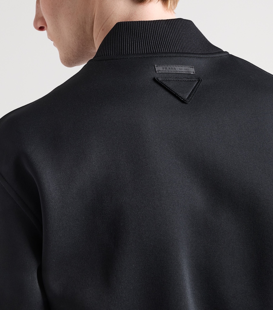 Prada Mens Jersey Bomber Jacket Black Image 4