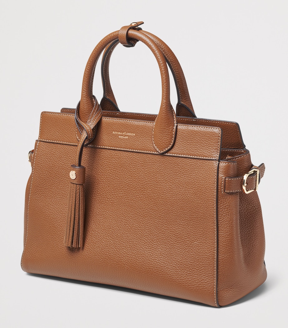 Aspinal Of London Leather Savannah Top-Handle Bag Tan Image 3