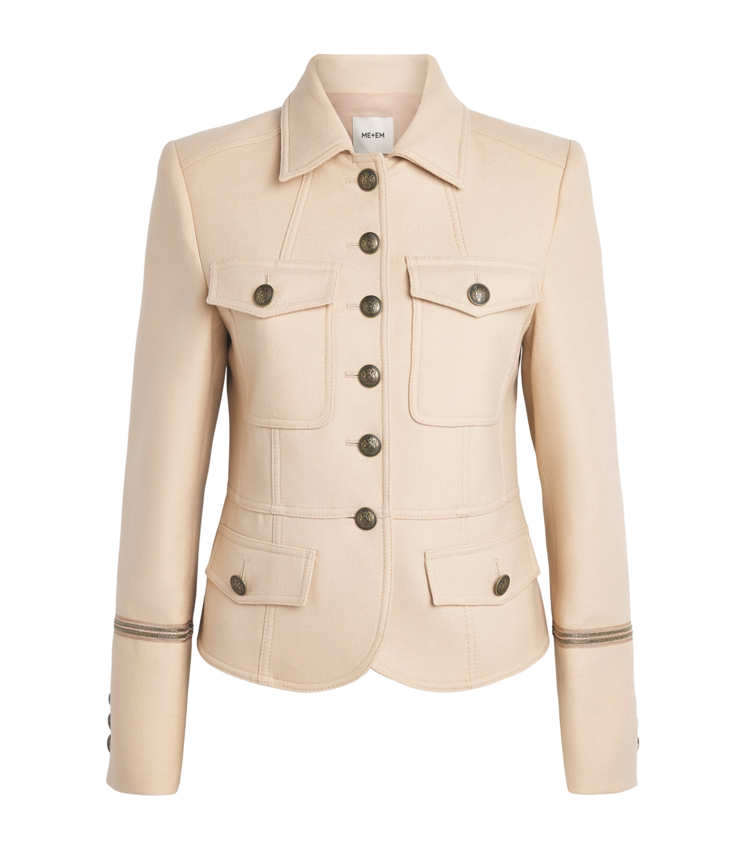 Me+em Wool-blend Military Jacket In Brown