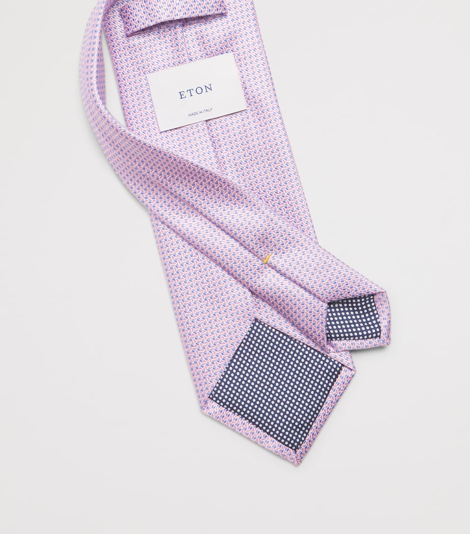 Silk Geometric Tie PINK SOLID Image 3