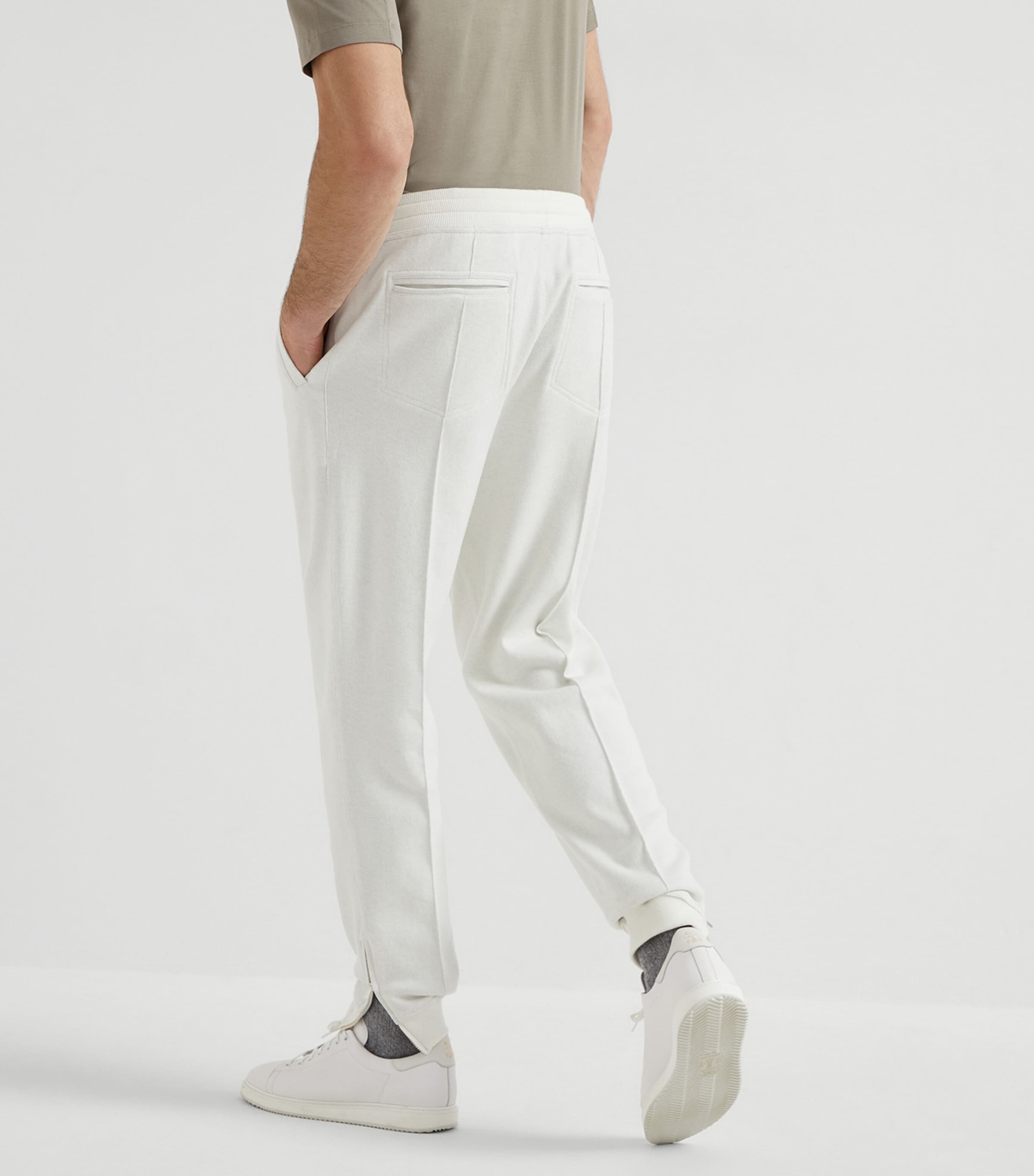 Cotton-Cashmere-Blend Crête Sweatpants C387 Image 3