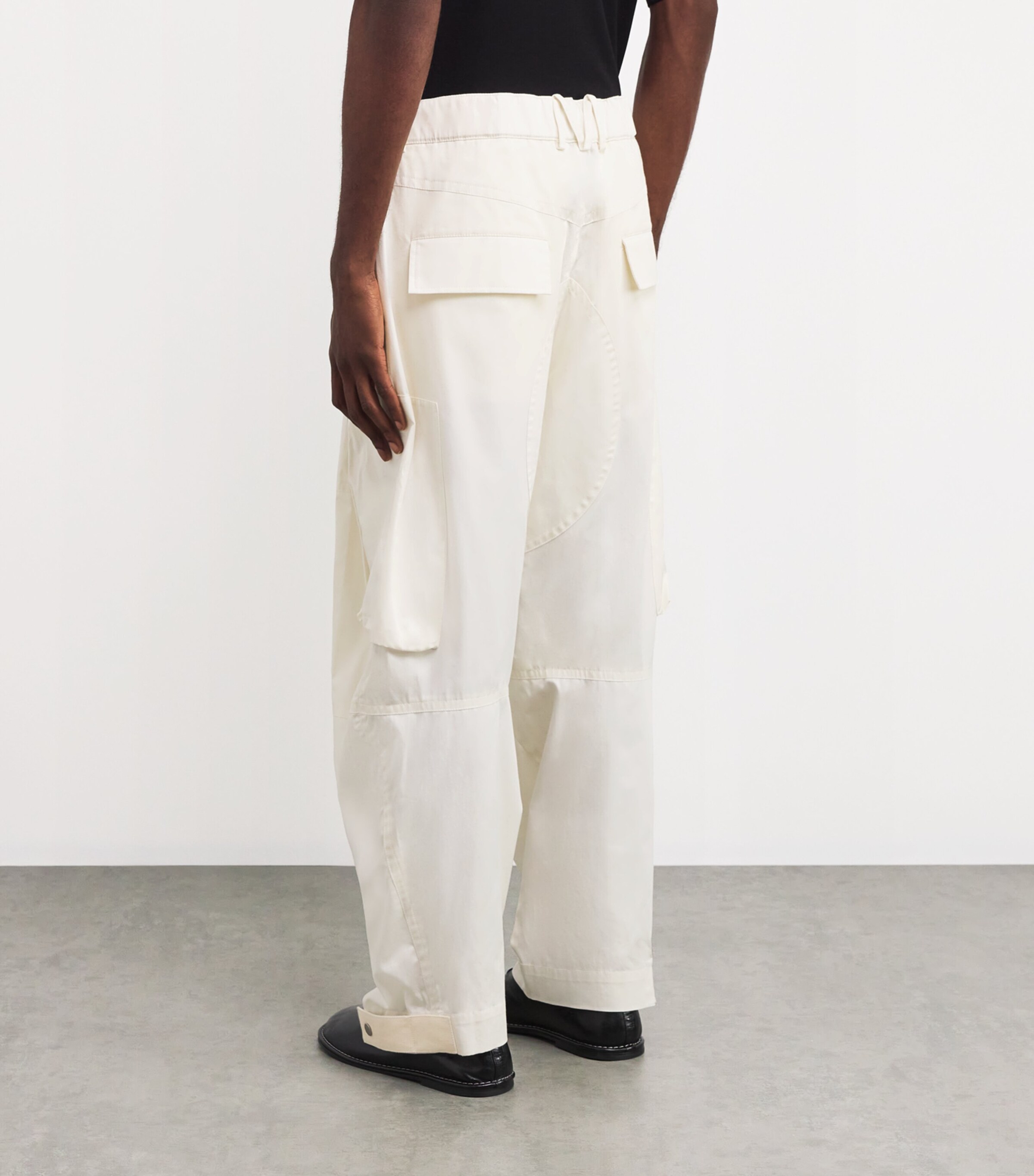 Cotton Oversized Cargo Trousers 003/ALABASTRO Image 4