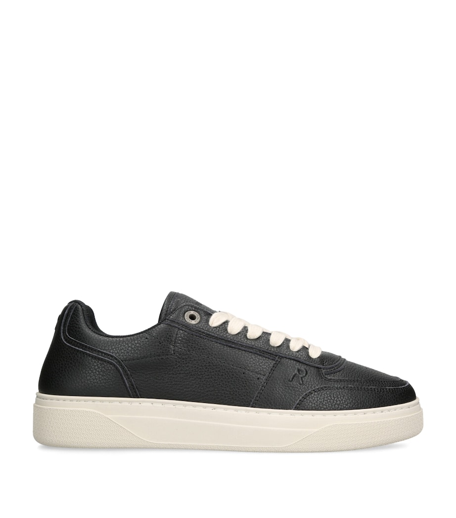 Tumbled Leather Initial Sneakers BLACK Image 1