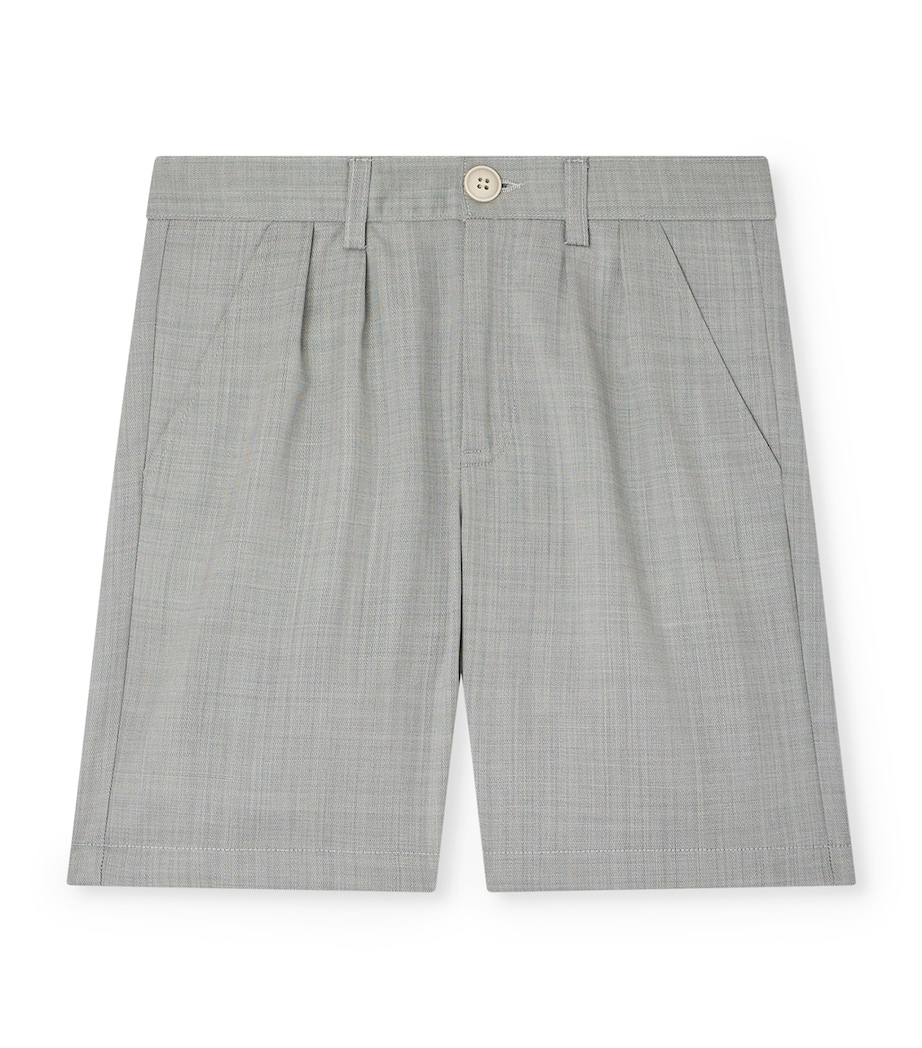 Bonpoint Wool Charles Shorts (10-14 Years) Vert Ardoise Image 1