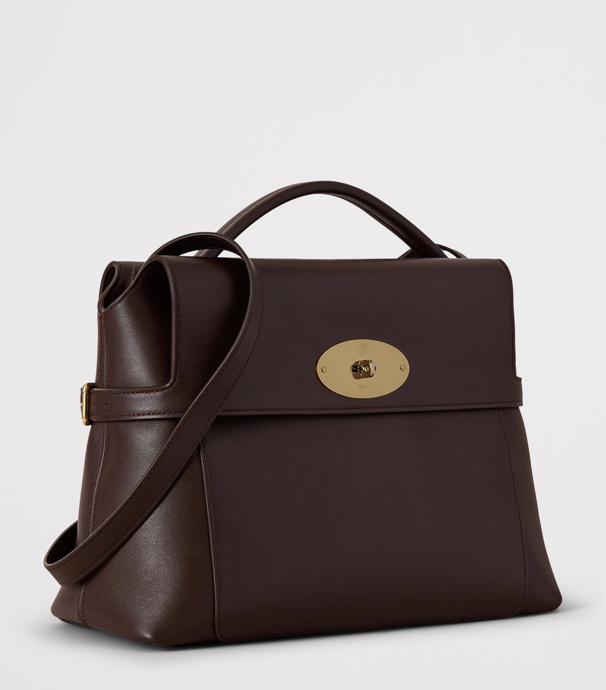 Mulberry Leather Stevie Top-Handle Bag Ebony Image 2