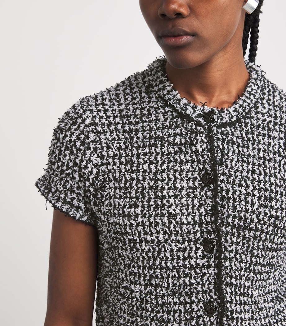 Cotton-Blend Textured Jacket BLACK/WHITE Image 6