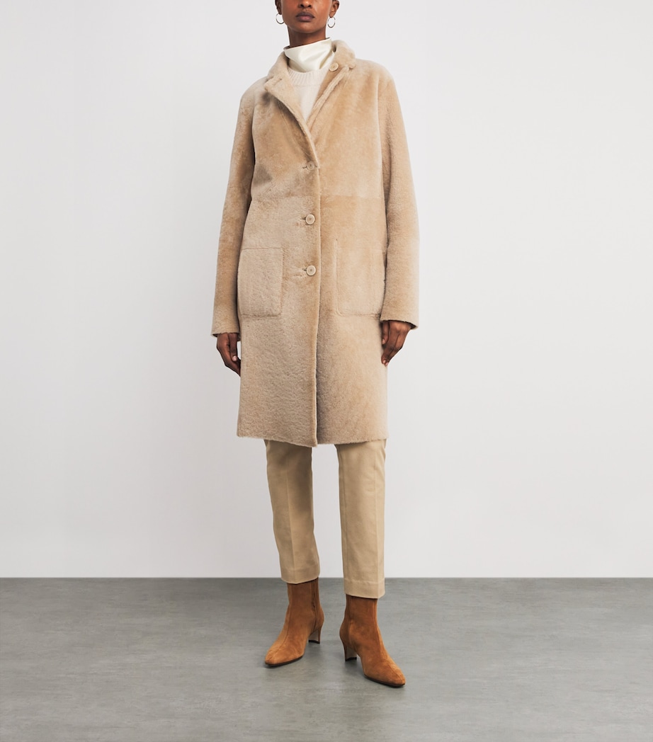 Shearling Reversible Brittany Coat POWDER Image 2