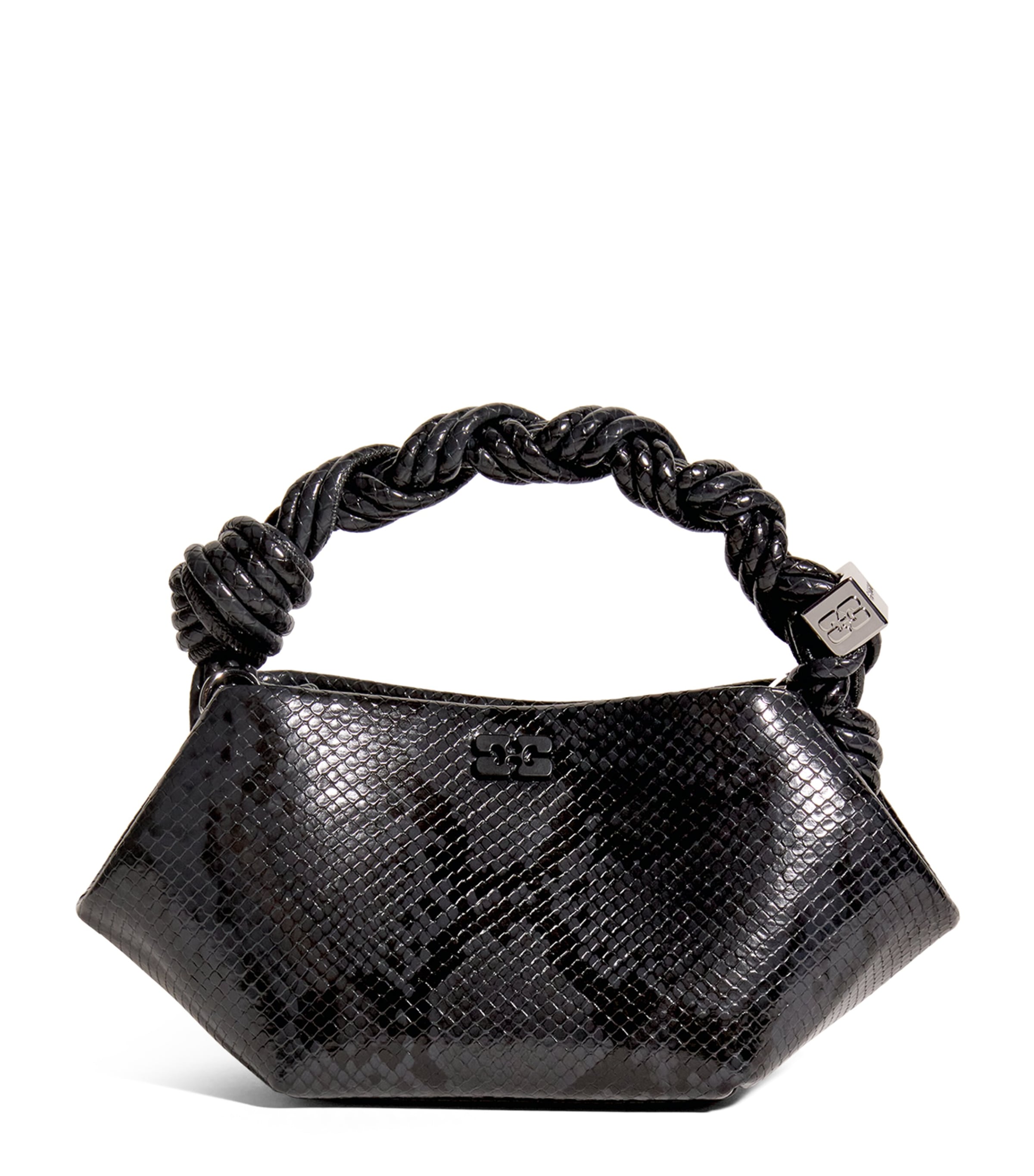 Ganni Mini Bou Top-handle Bag In Black