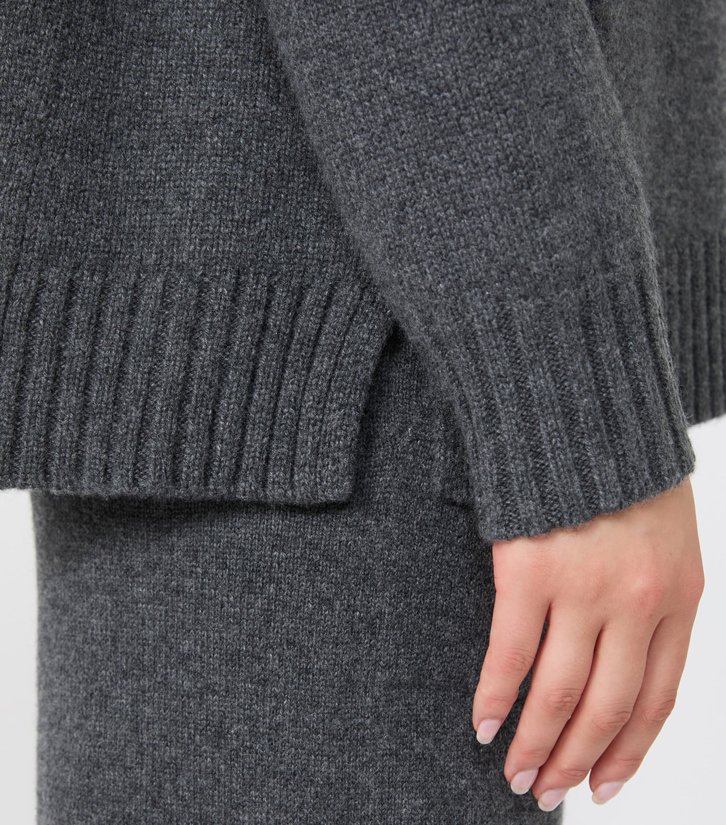 Max Mara Womens Cashmere Quarter-Zip Sweater Dark Grey Image 6
