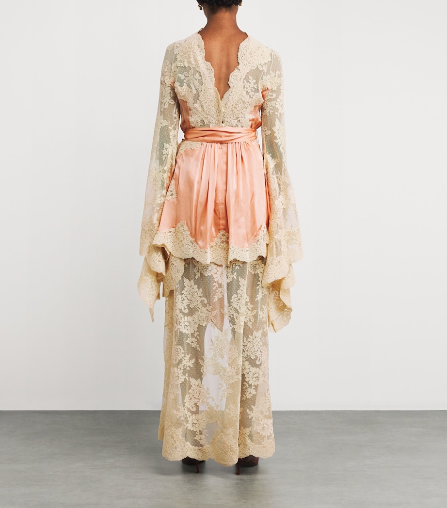 Silk-Lace Hypnotic Mini Dress SALMON Image 3