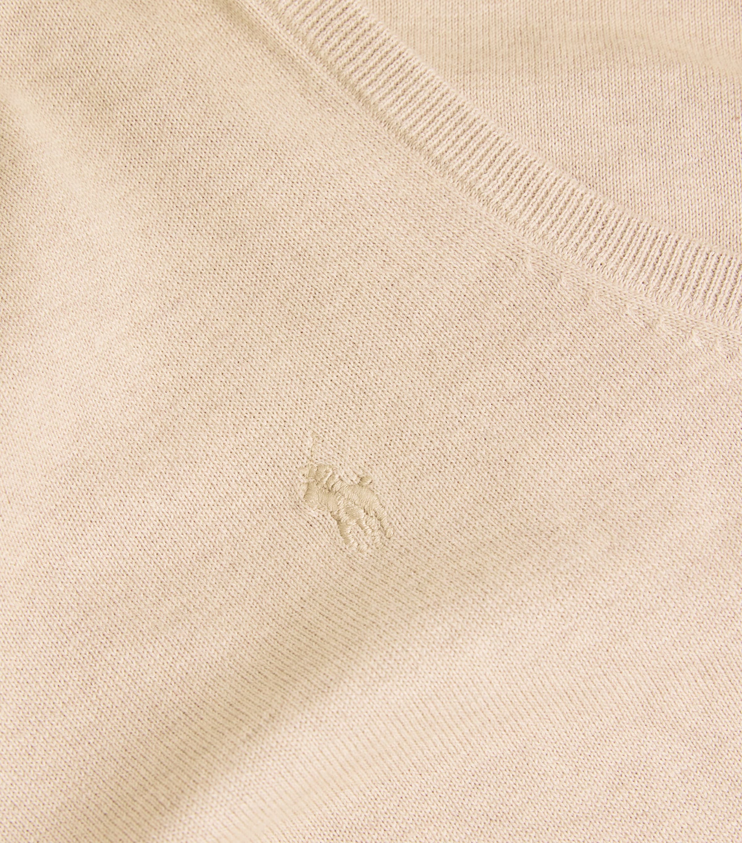 Cotton-Blend Polo Pony Sweater Vest ECRU TAN HEATHER Image 5