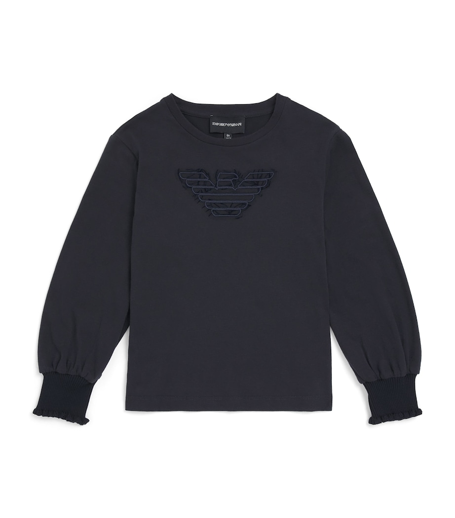 Emporio Armani Kids Jersey Logo Sweatshirt (4-14 Years) Iconico Blu Nvy Image 1