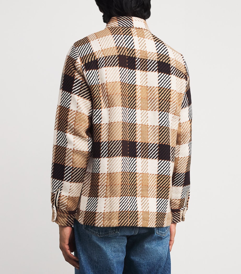 Cotton-Blend Pike Check Whiting Overshirt NATURAL/BROWN Image 4