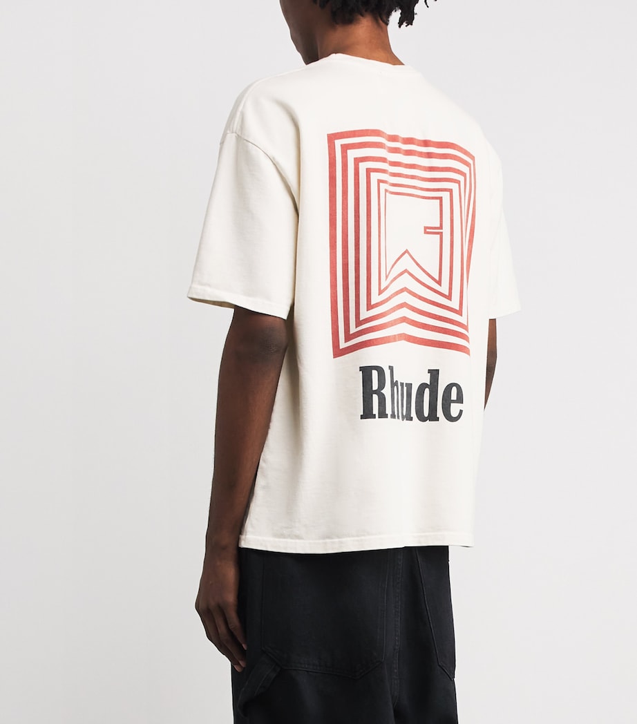 Cotton Rhude Chevron T-Shirt VINTAGE WHITE/ 0028 Image 4
