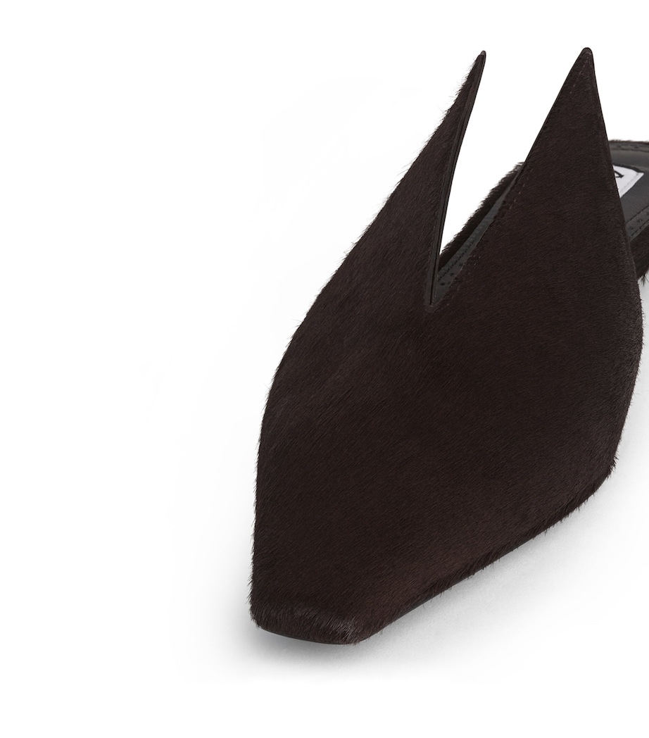 Alaïa Calf Hair Pointy Mules 25 Chocolate Image 4