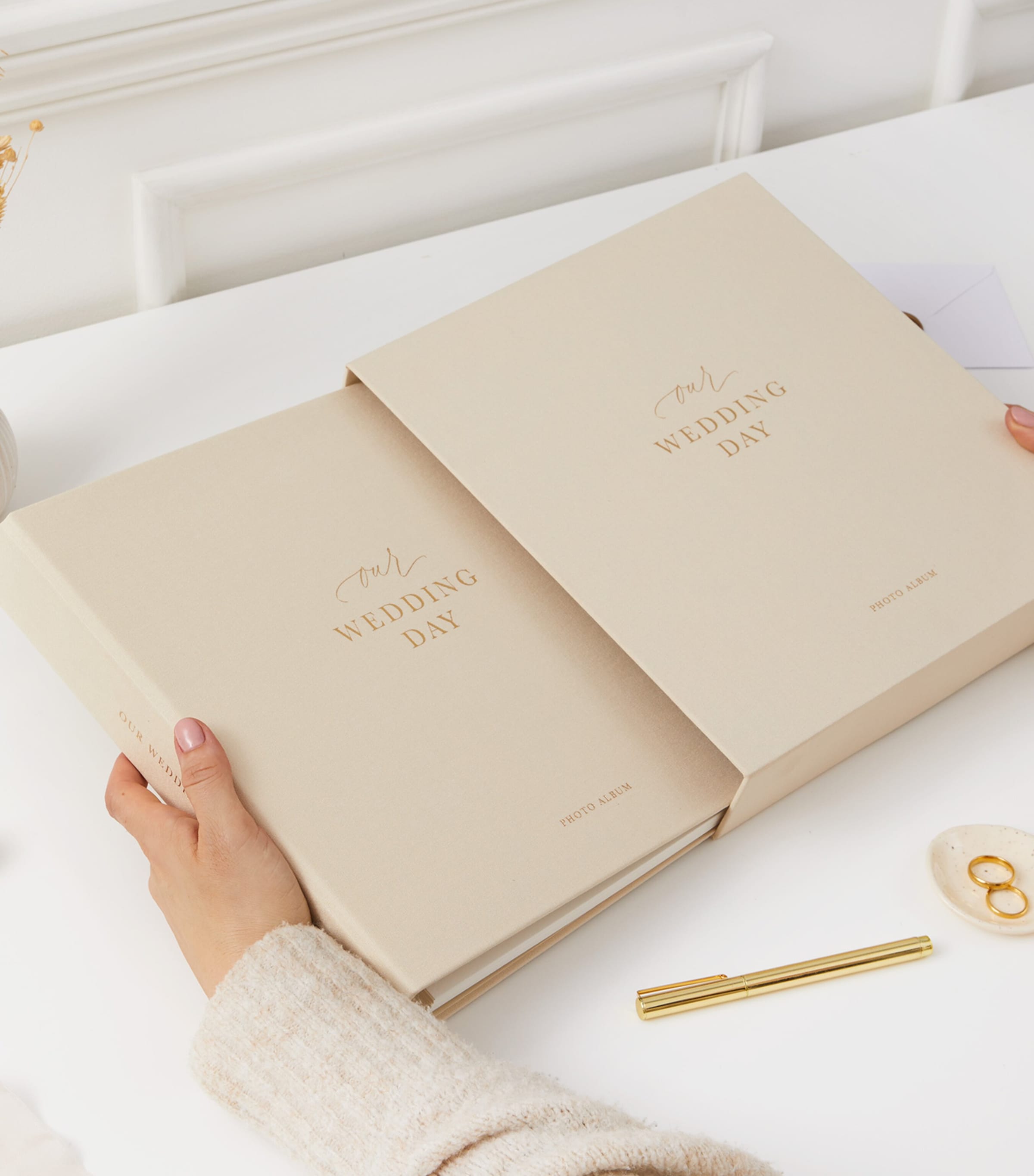 Blush and Gold Our Wedding Day Photo Album Ivory/beige, Gold Image 5