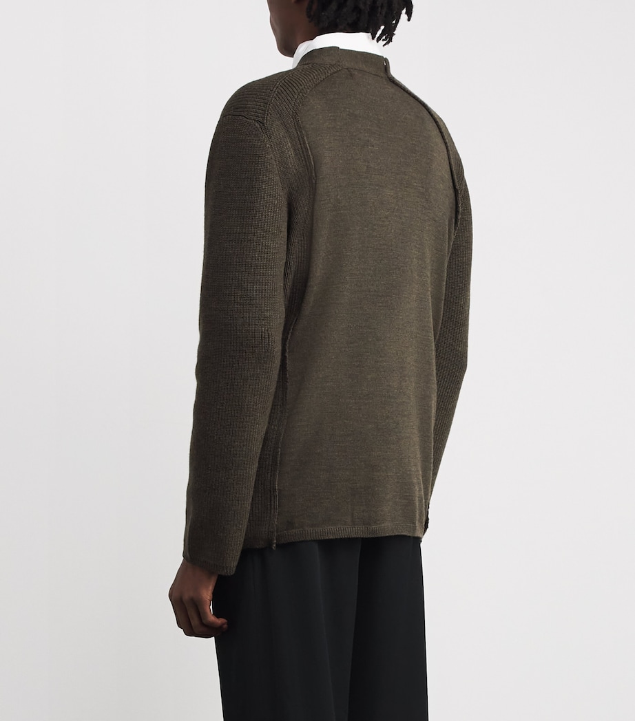 Wool Double-Layered Cardigan TOP KHAKI Image 4