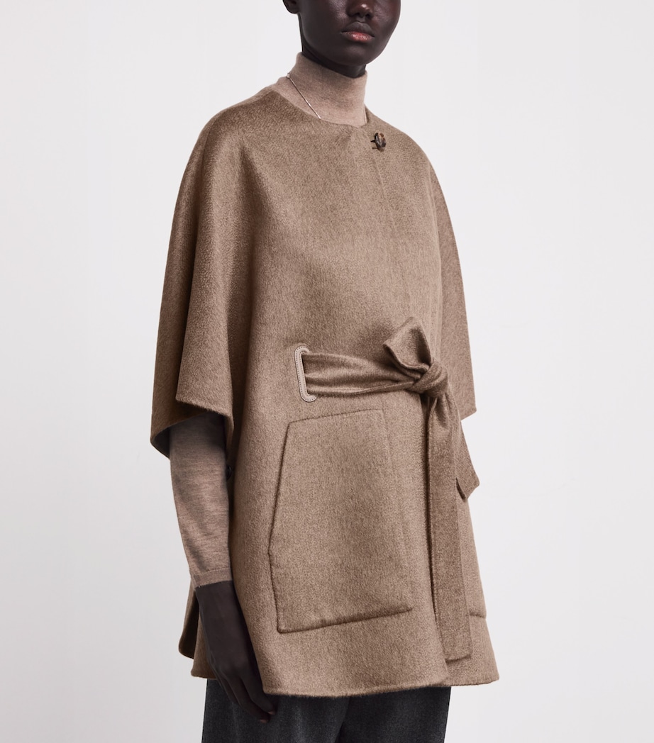 Cashmere Belted Cape BROWN Image 3