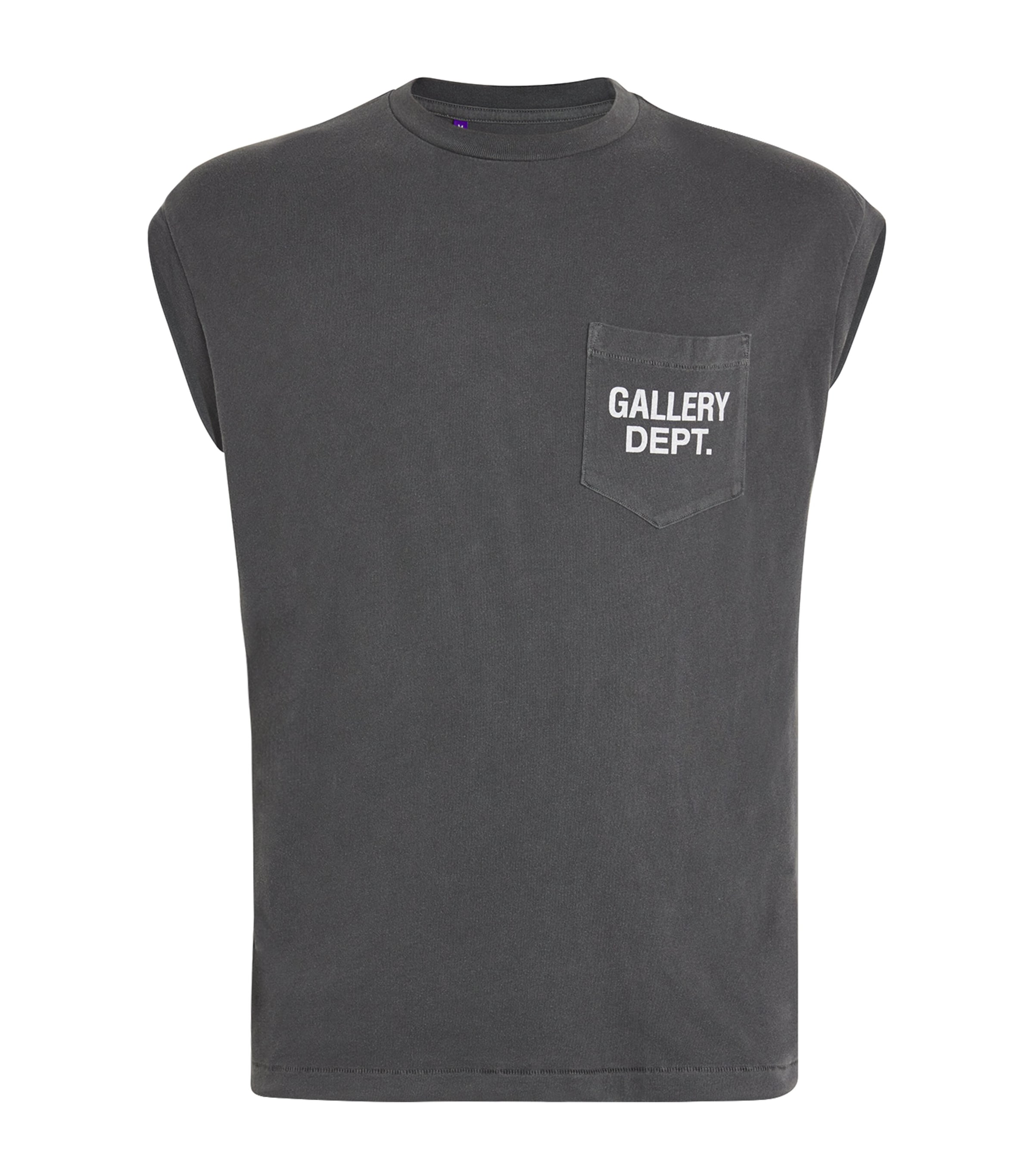 GALLERY DEPT. Mens Cotton-Blend Sleeveless Augi T-Shirt Vintage Black Image 1