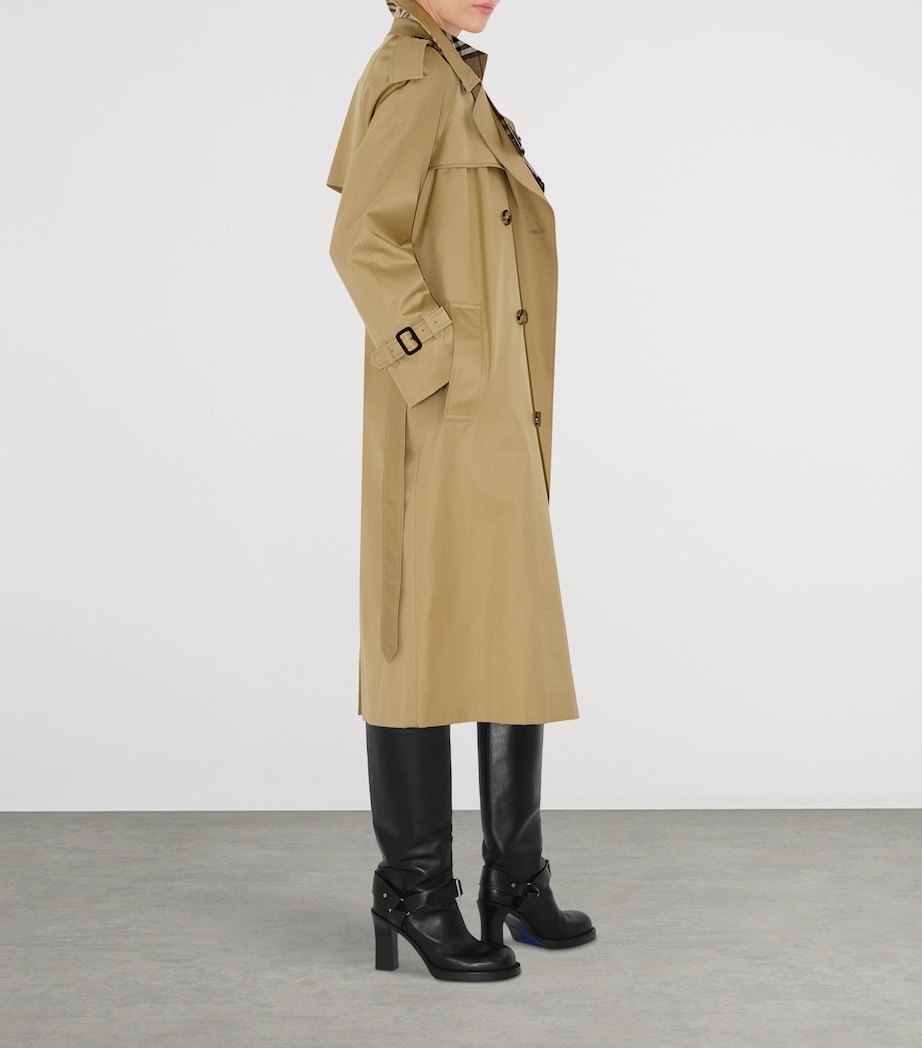 Burberry Womens Long Gabardine Castleford Trench Coat Beige Image 3