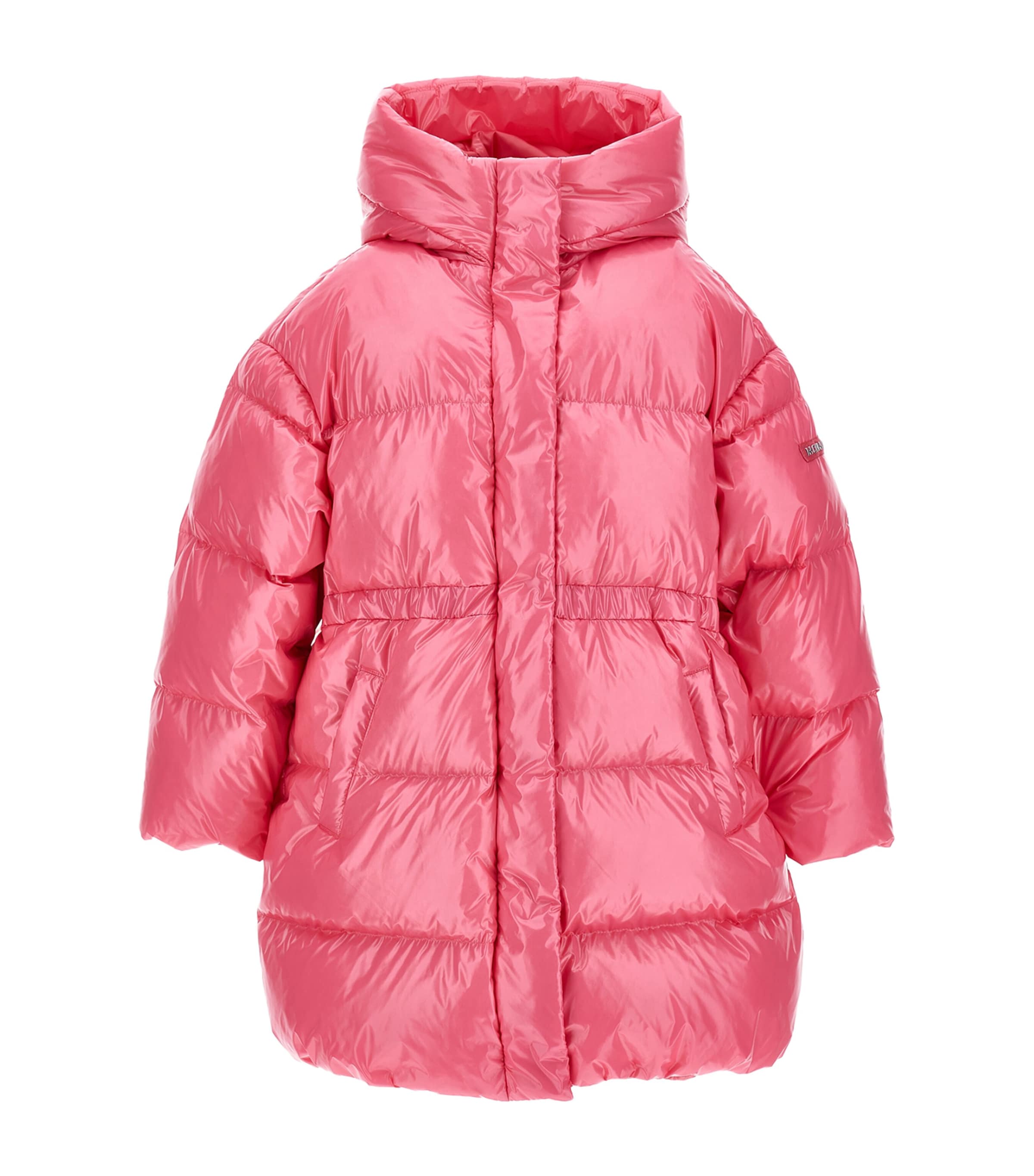 Shop Monnalisa Down-filled Shiny Coat In Pink