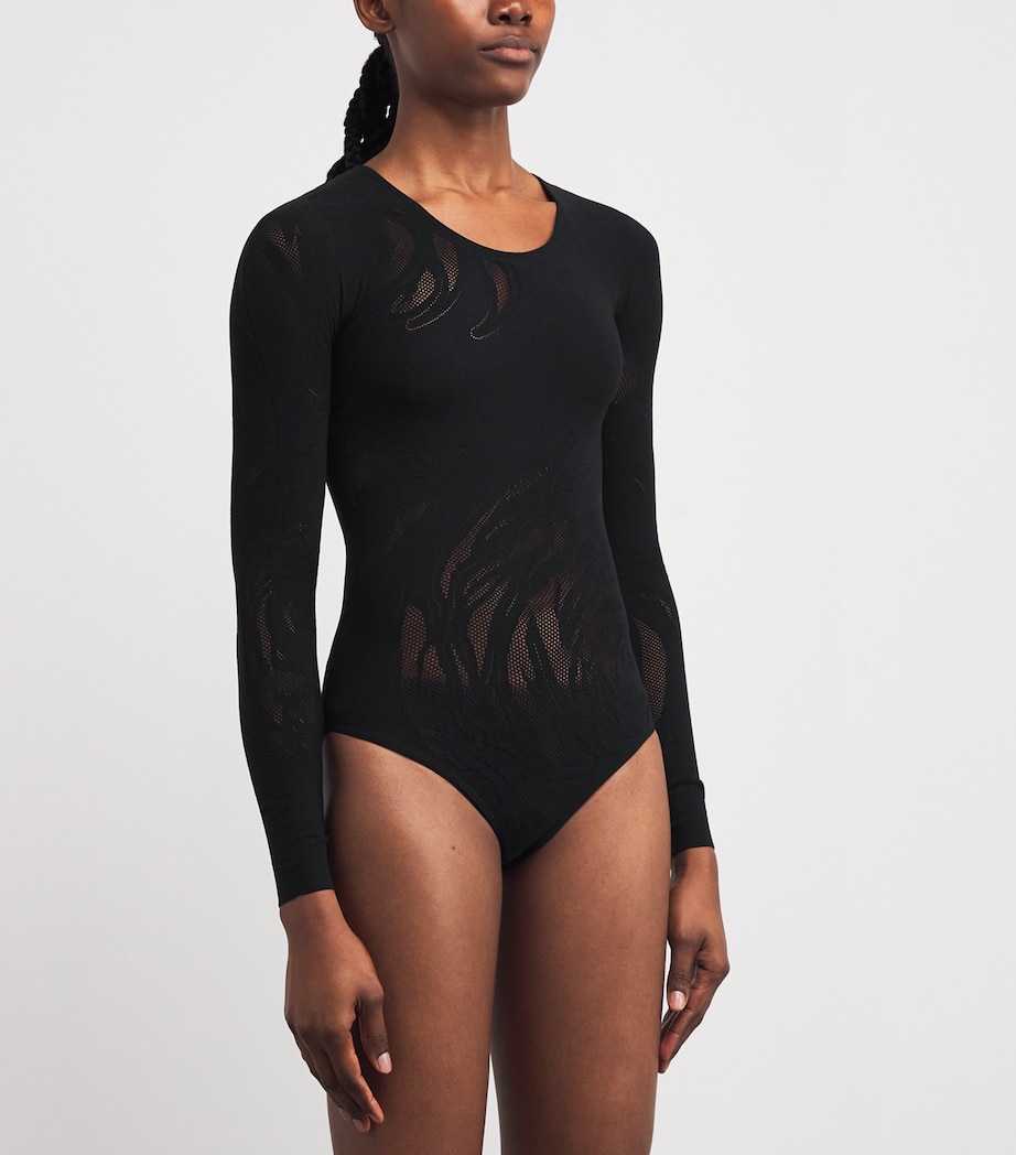 Net Rose Bodysuit 7005 BLACK Image 3