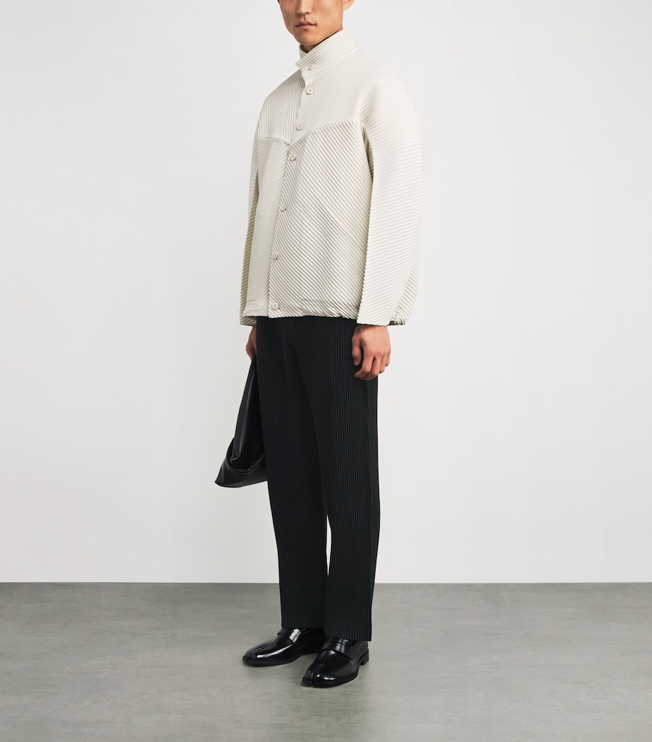 Pleated Straight Trousers 15-BLACK Image 2