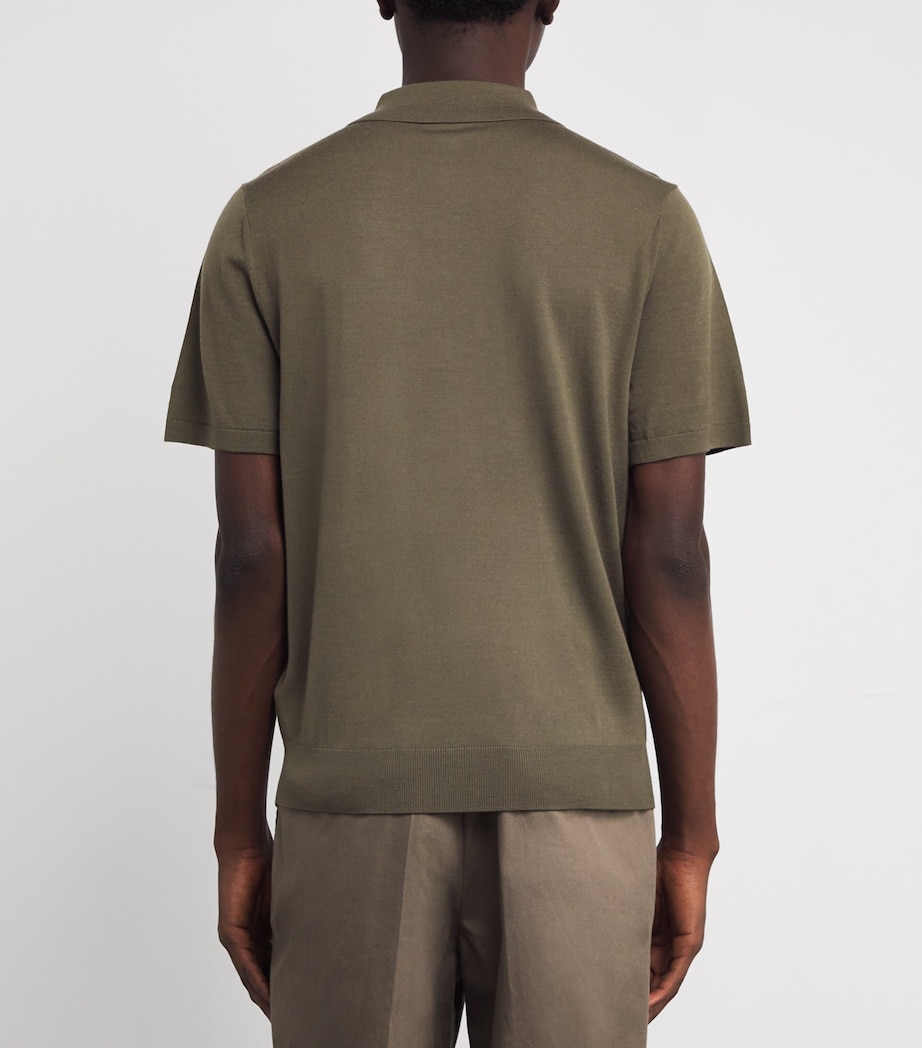 Merino Signature Stripe Polo Shirt 63_KHAKI Image 4