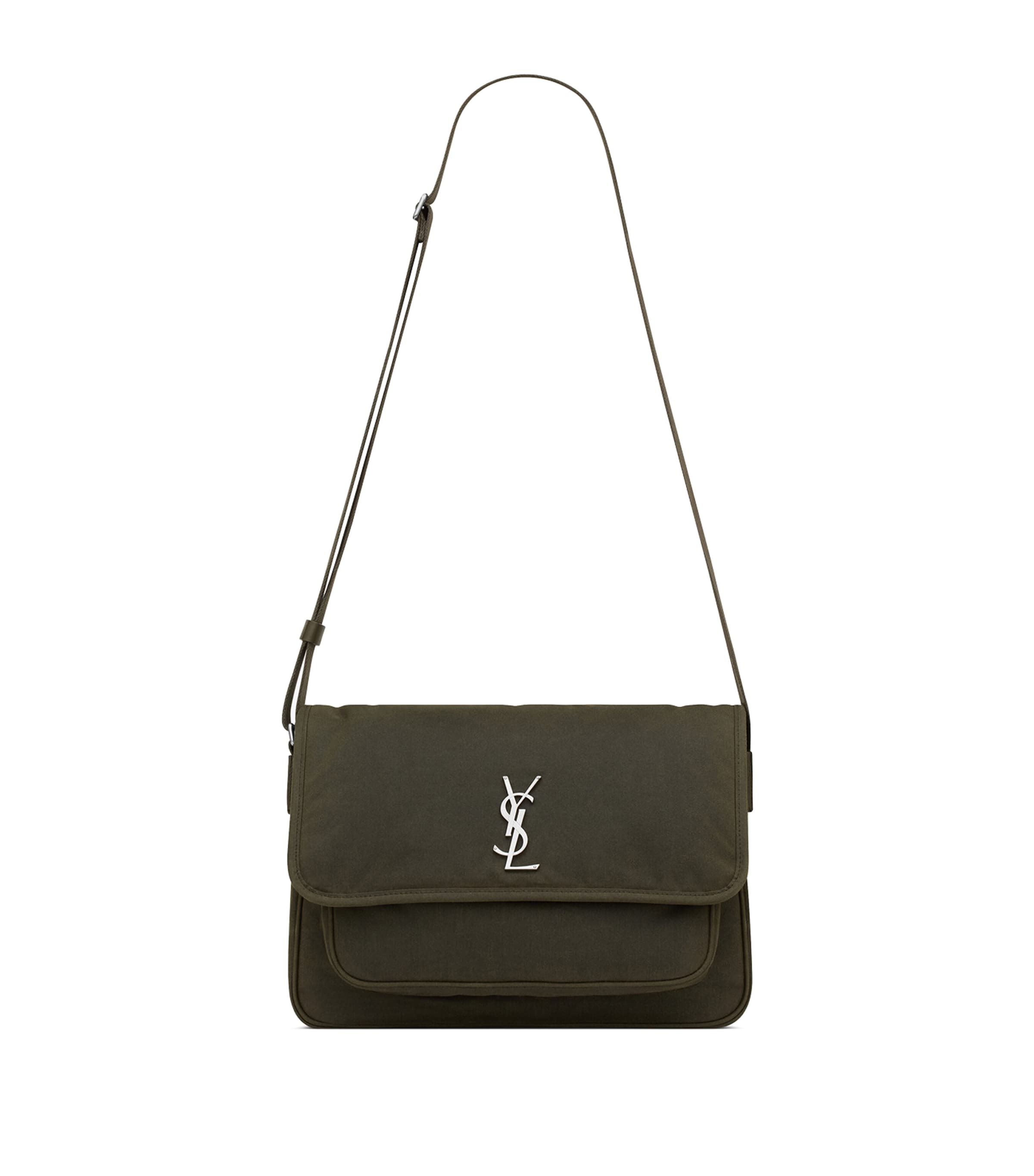 Saint Laurent Cotton Canvas Niki Messenger Bag In Green