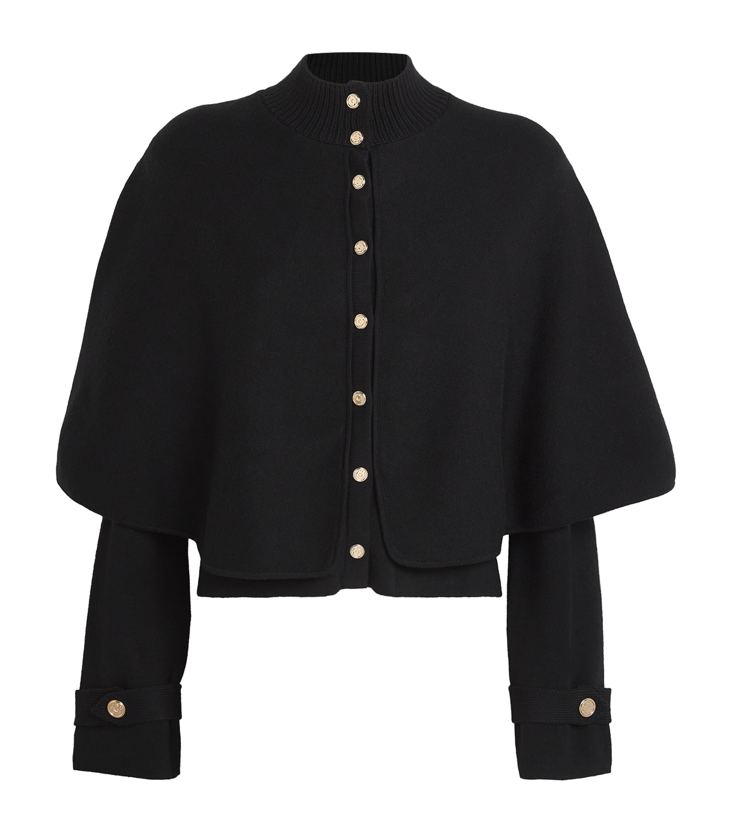 Maje Cape-effect Cardigan In Black