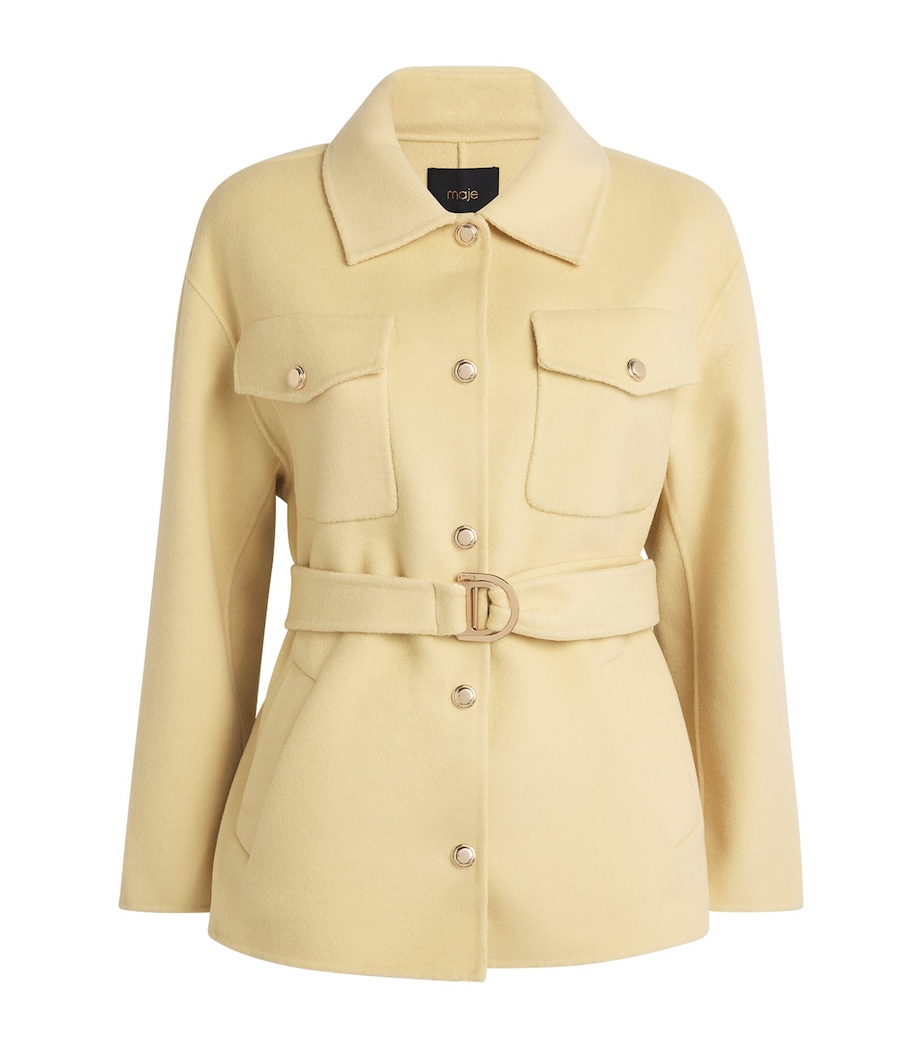 Wool-Blend Belted Jacket YELLOW Image 1