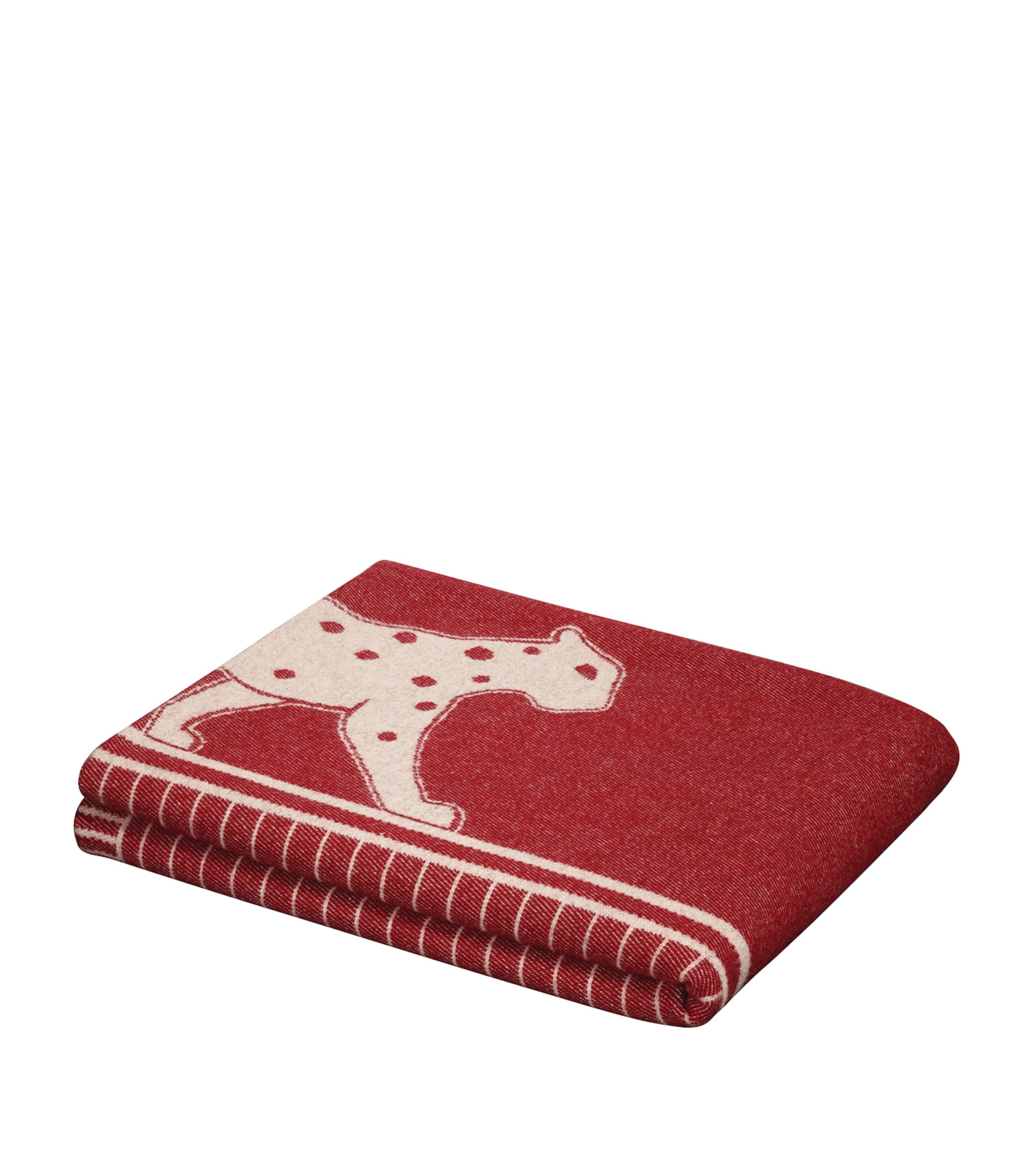 Cartier Merino Wool-Cashmere Panthère de Cartier Blanket (190cm x 140cm) Red Image 2