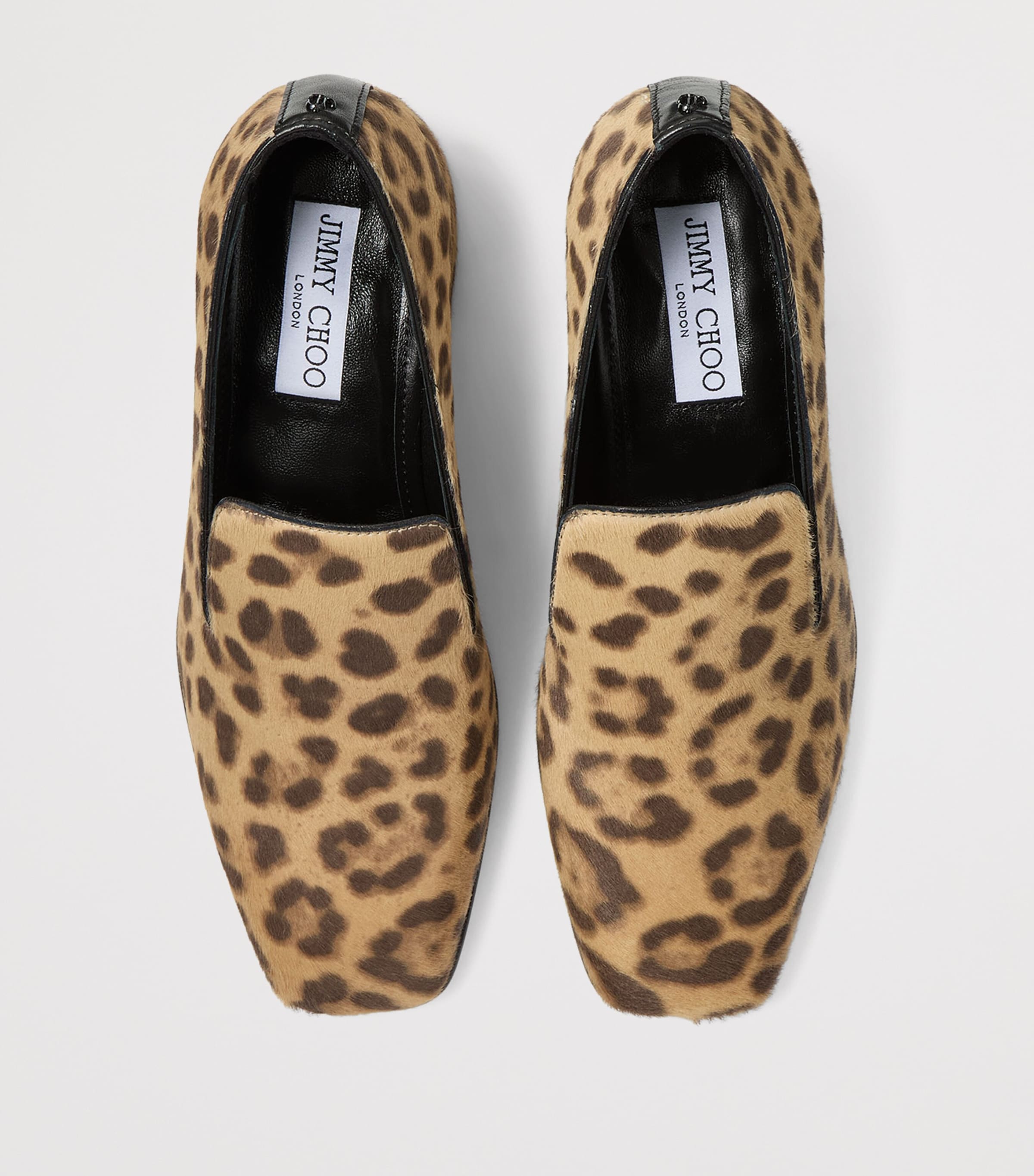 Eliot 45 Leopard Print Leather Heeled Loafers NATURAL Image 4