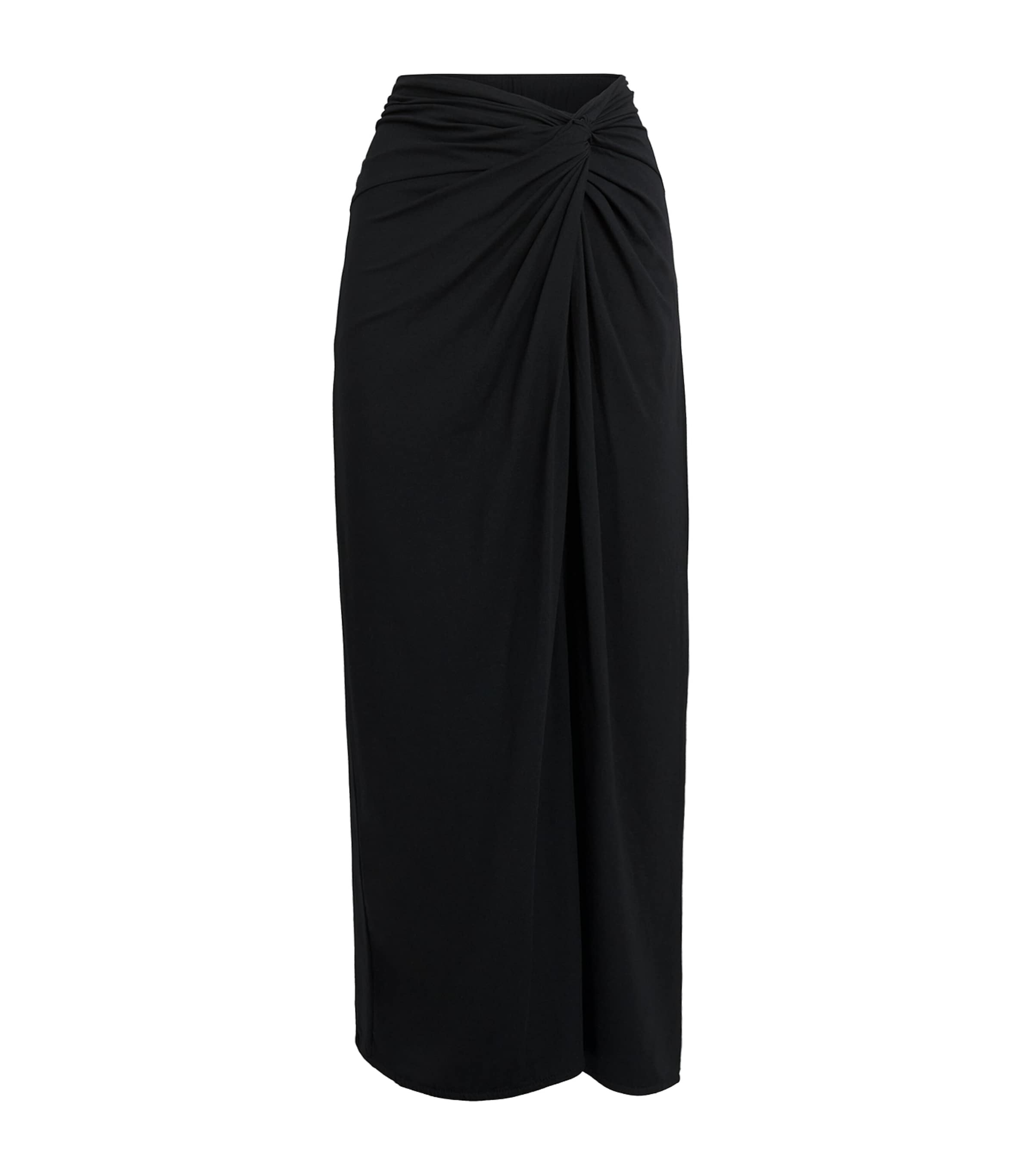 ME+EM Womens Jersey Knot Maxi Skirt Black Image 1